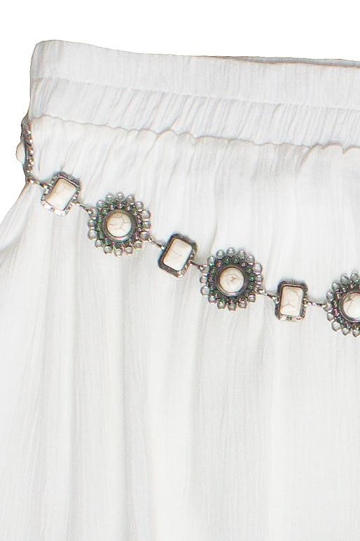 Stone Chain Belt Gauze Maxi Skirt Product Image
