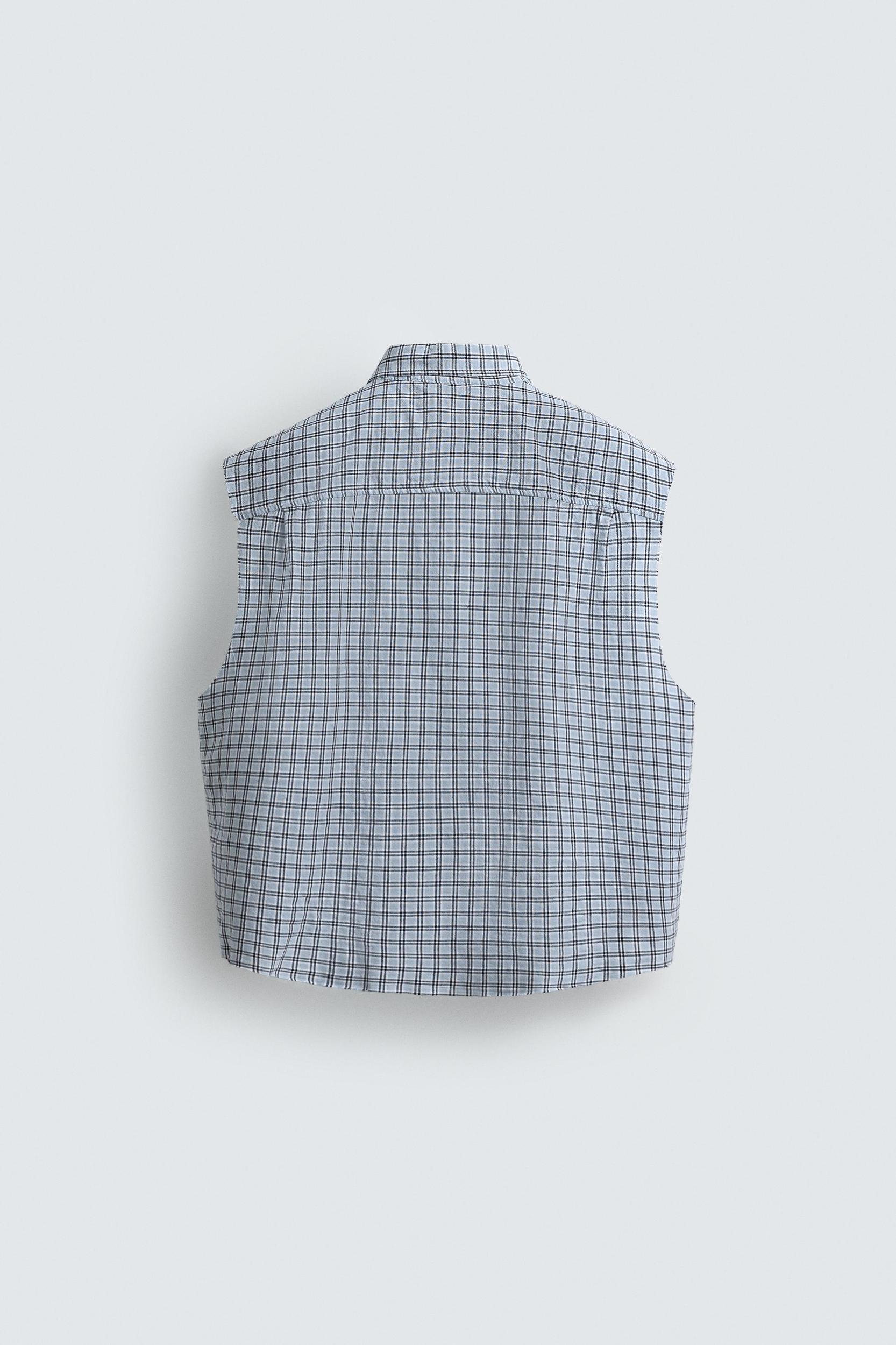 PLAID CROPPED FIT SHIRT Product Image