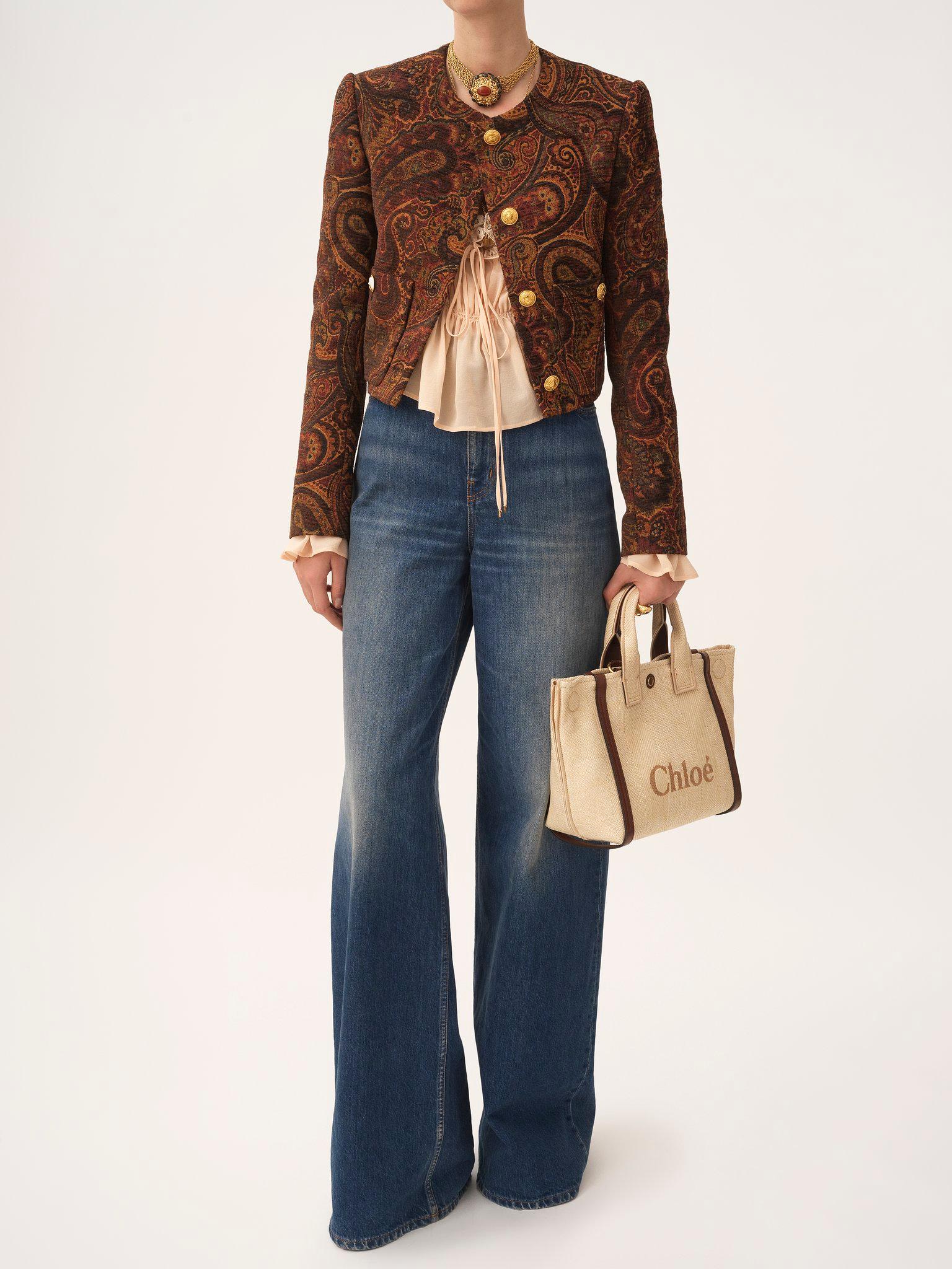 Small Chloé Carry tote bag in raffia-effect fibers Product Image