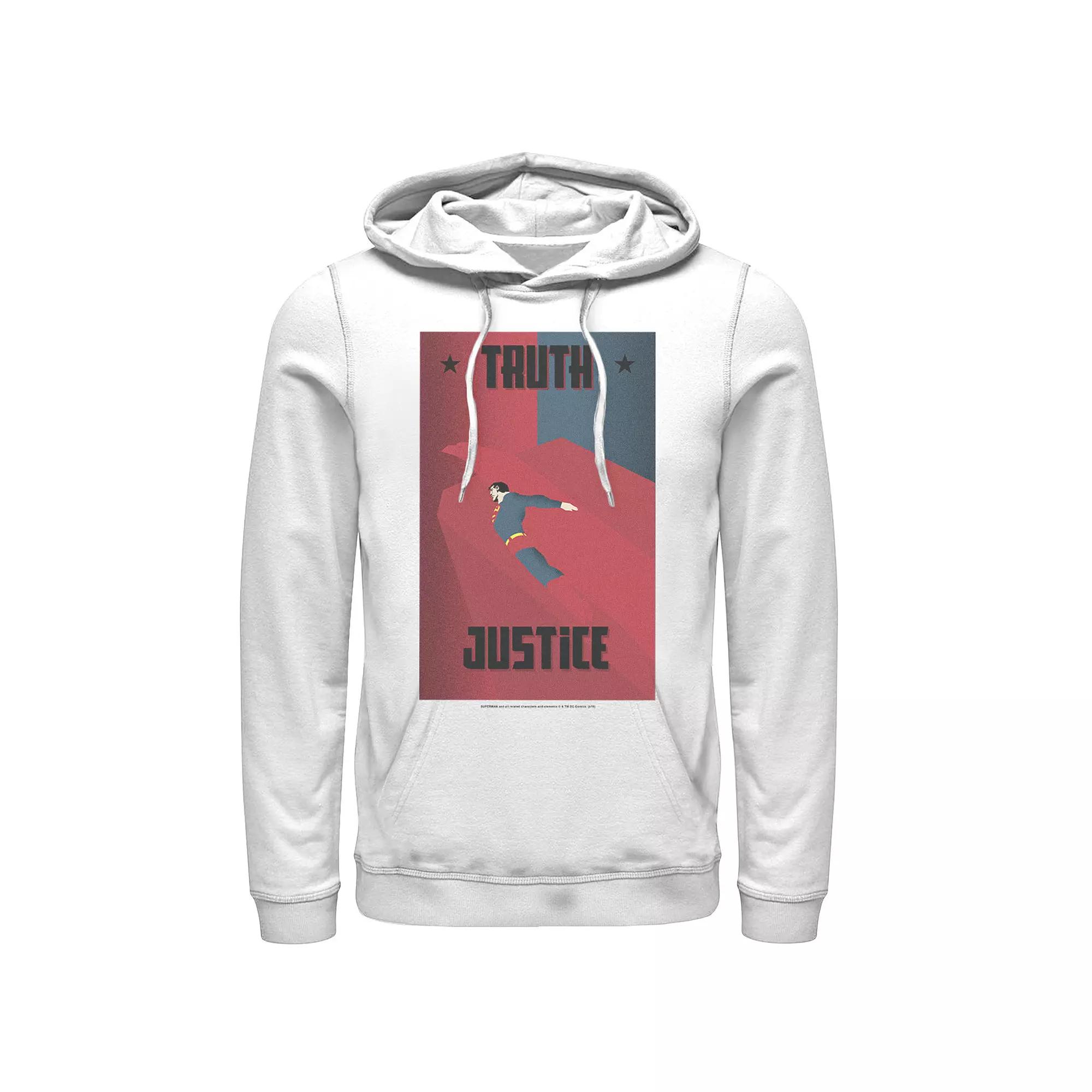 Men's DC Comics Superman Truth And Justice Split Poster Hoodie,  Product Image