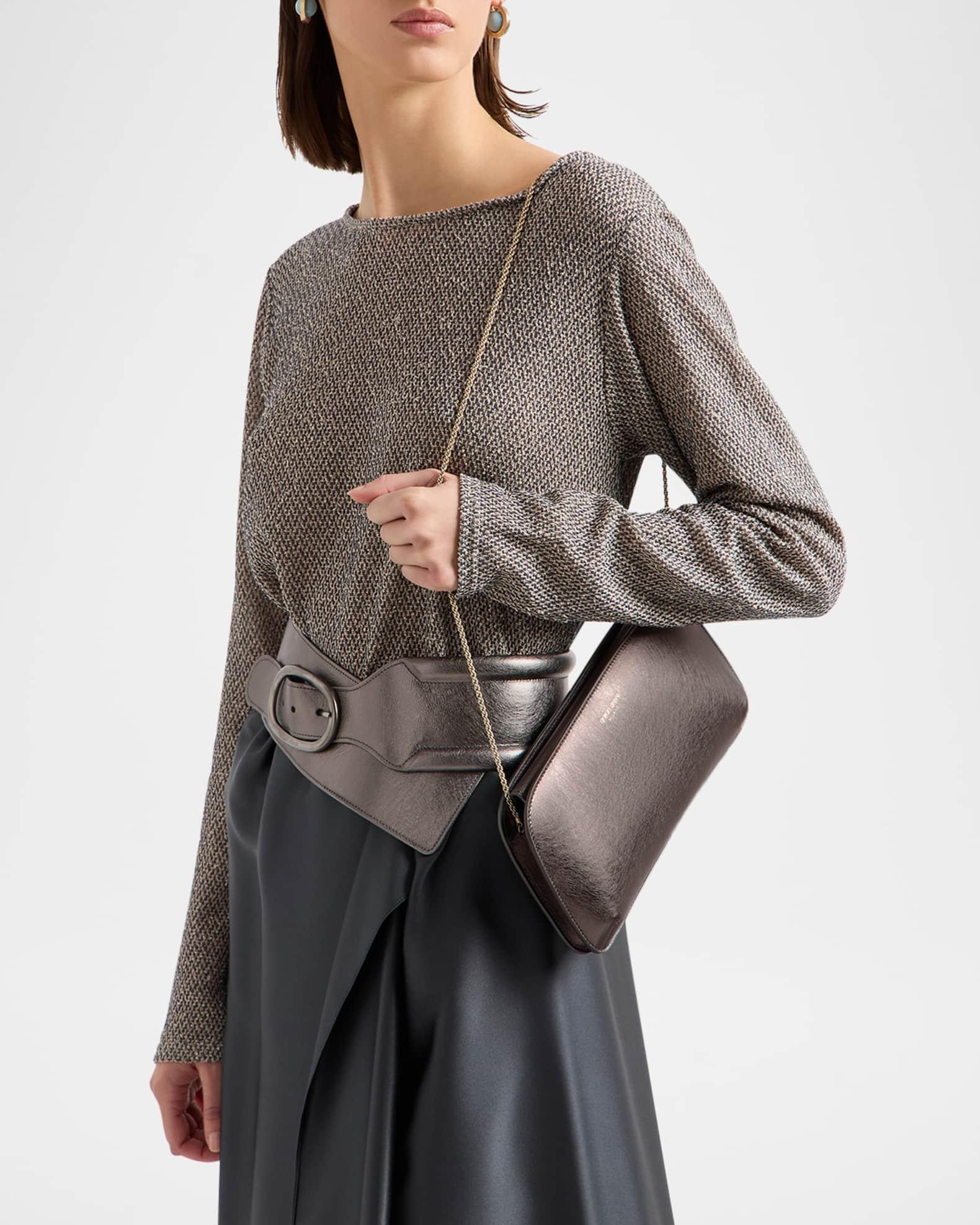 La Prima Large Metallic Leather Clutch Bag Product Image