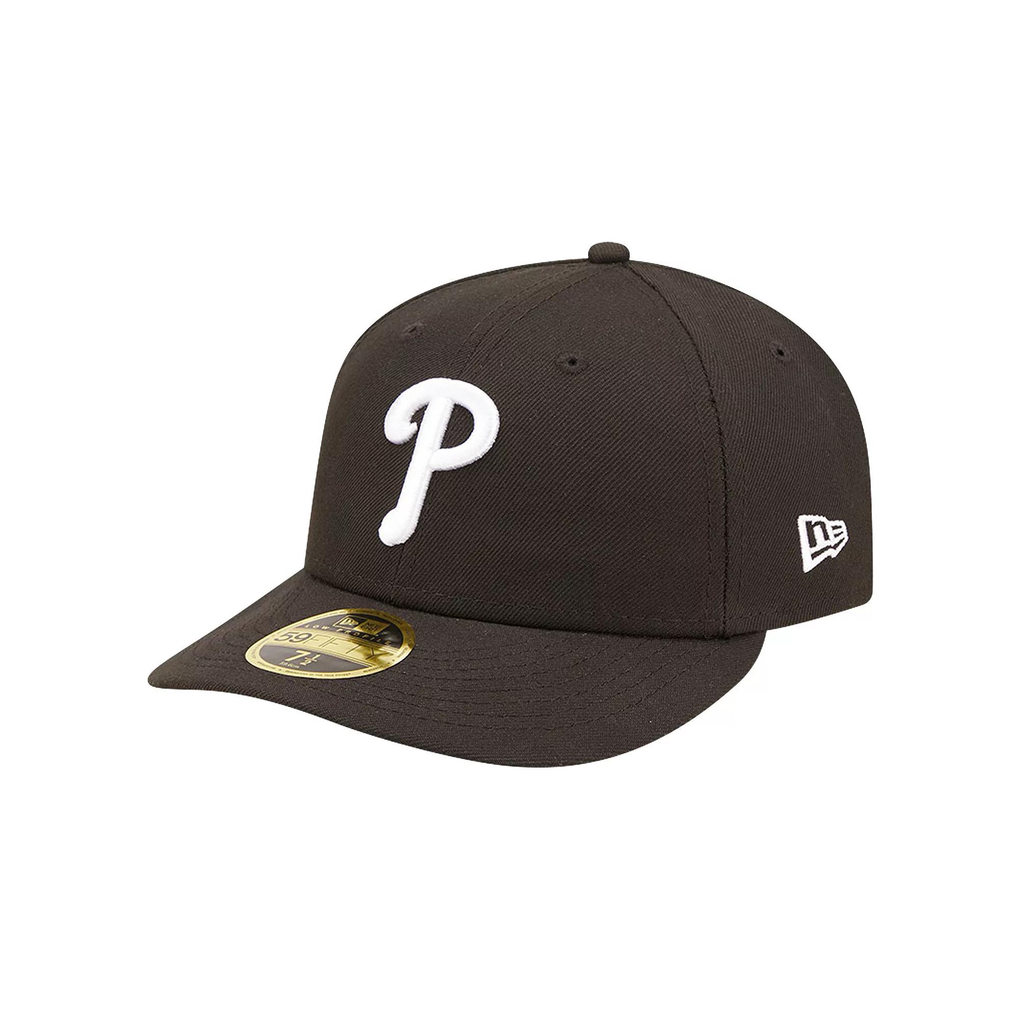 Men's New Era Black Philadelphia Phillies Low Profile 59FIFTY Fitted Hat, Size: 7 Product Image