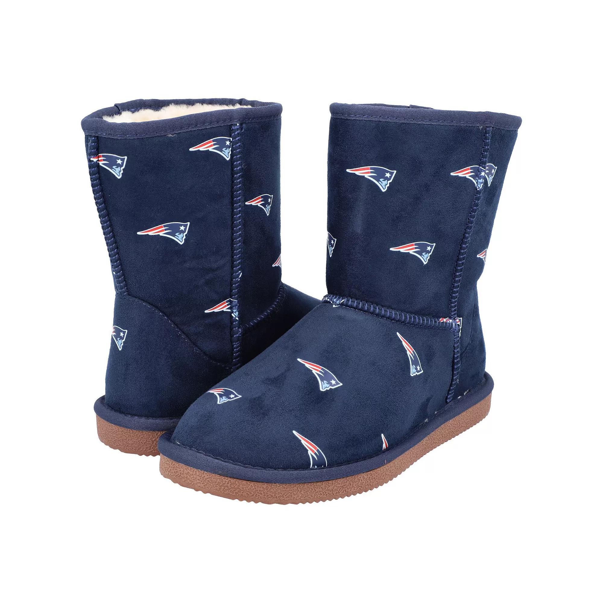 Women's Cuce Navy New England Patriots Allover Logo Boots, Size: 6, Blue Product Image