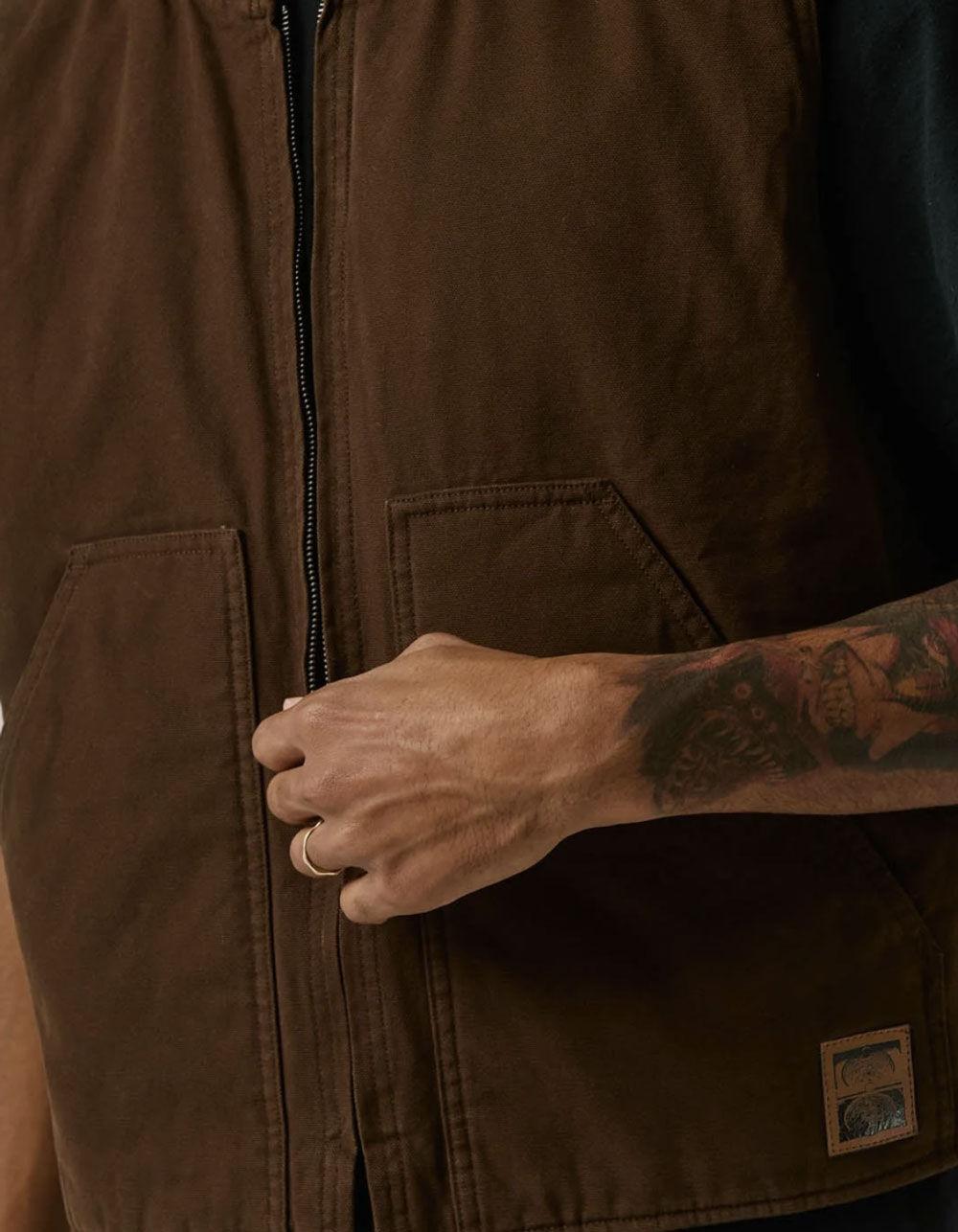 FORMER VT Mens Canvas Vest - BROWN Product Image