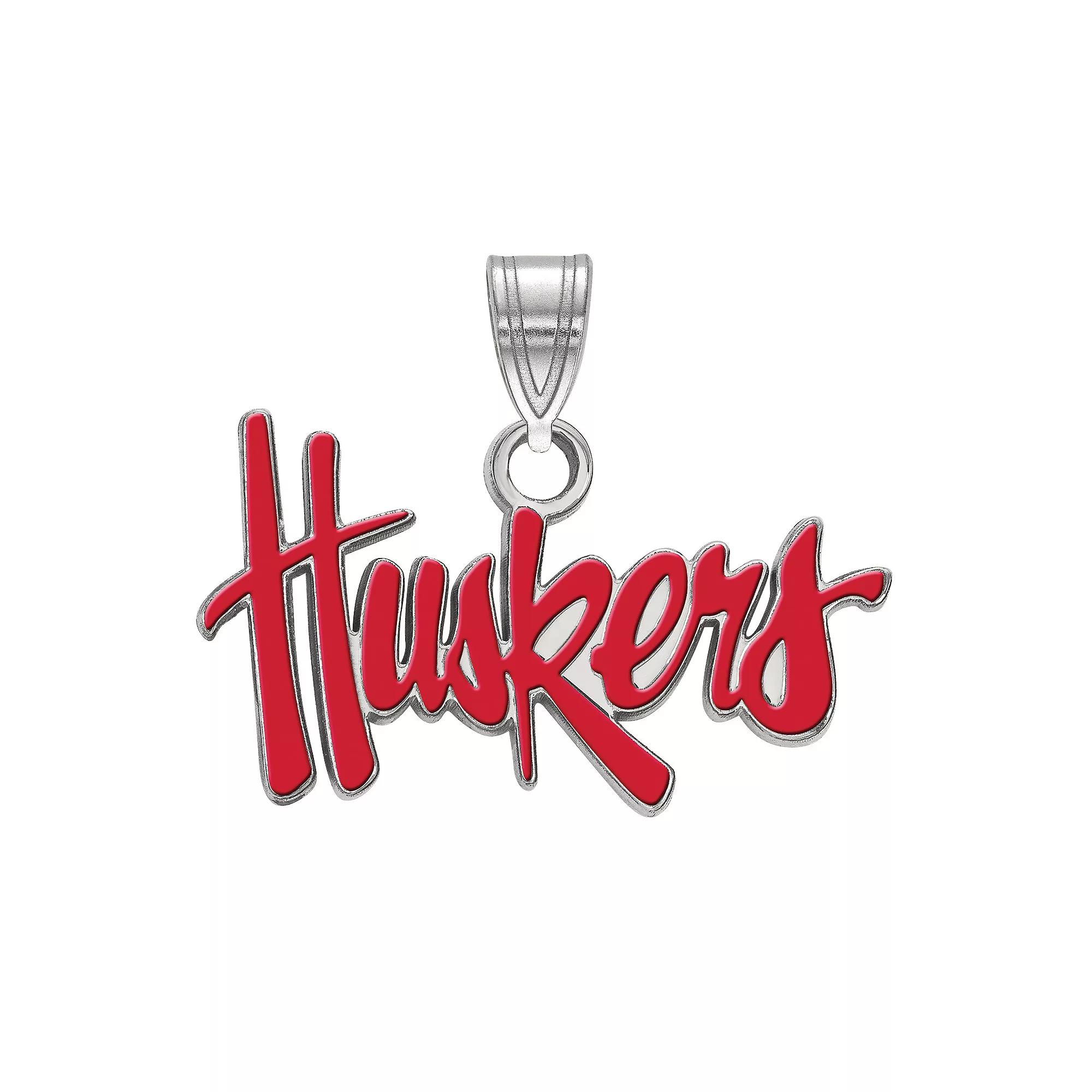 LogoArt Nebraska Cornhuskers Sterling Silver Script Pendant, Women's, Size: 17 mm Product Image
