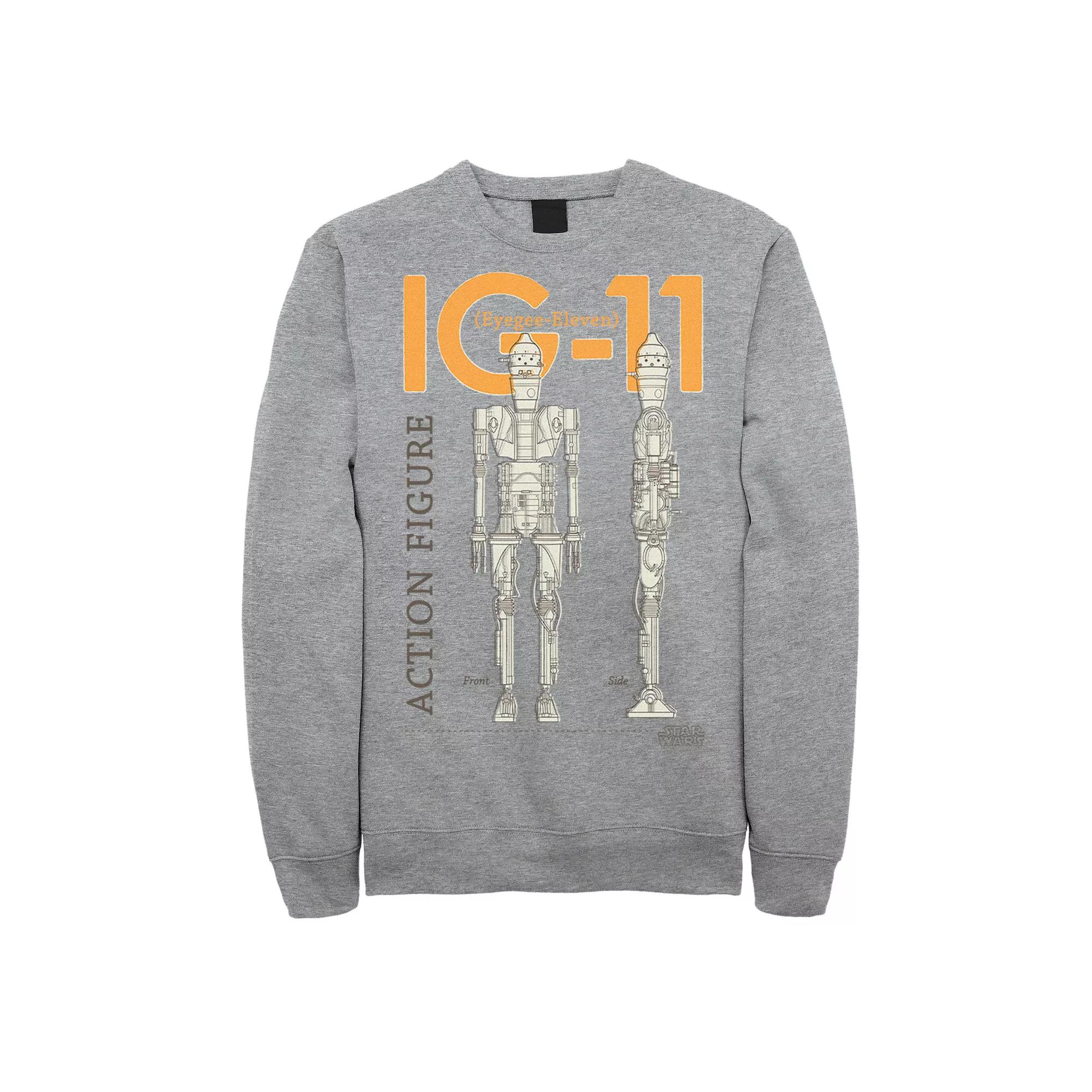 Men's Star Wars The Mandalorian IG-11 Action Figure Graphic Fleece Pullover,  Product Image