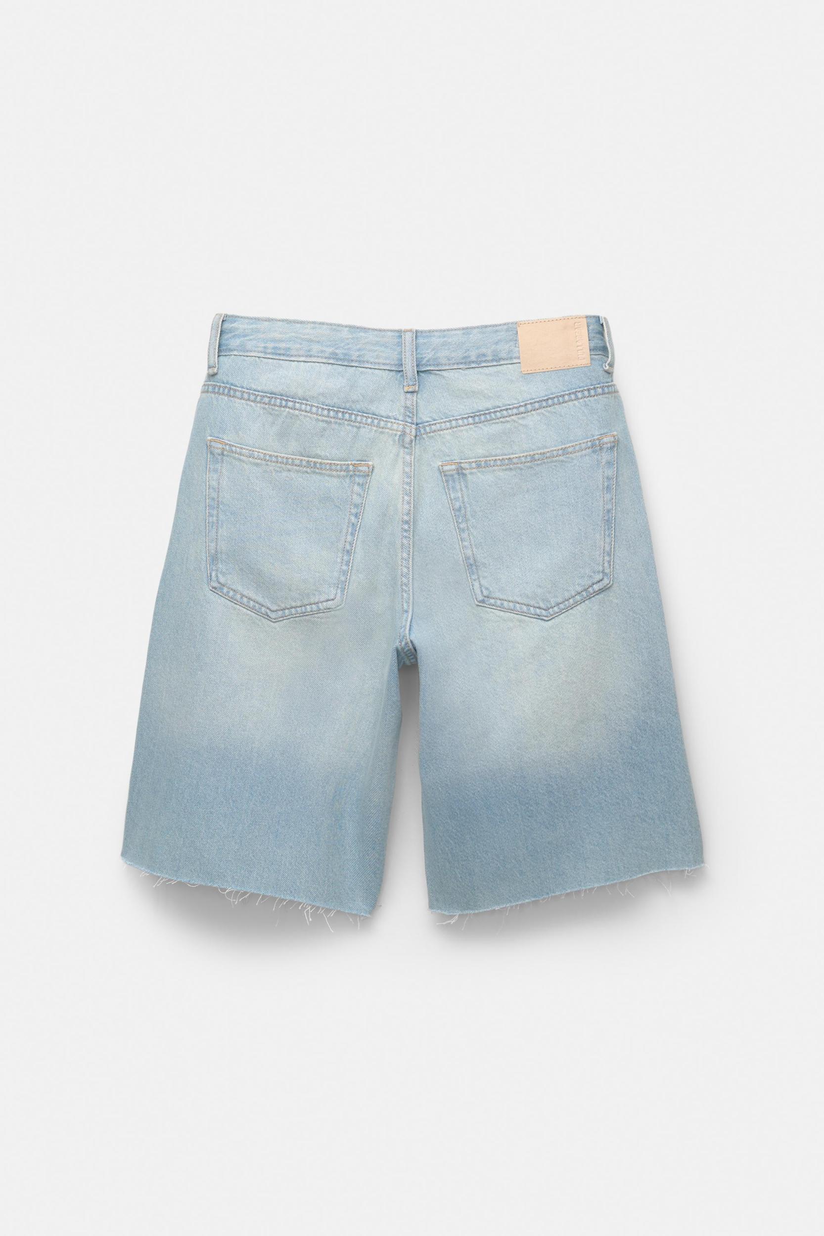 Low-rise baggy jorts with studs Product Image