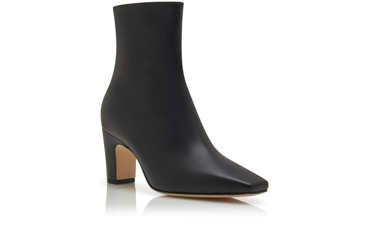 OFARALO Black Calf Leather Ankle Boots Product Image