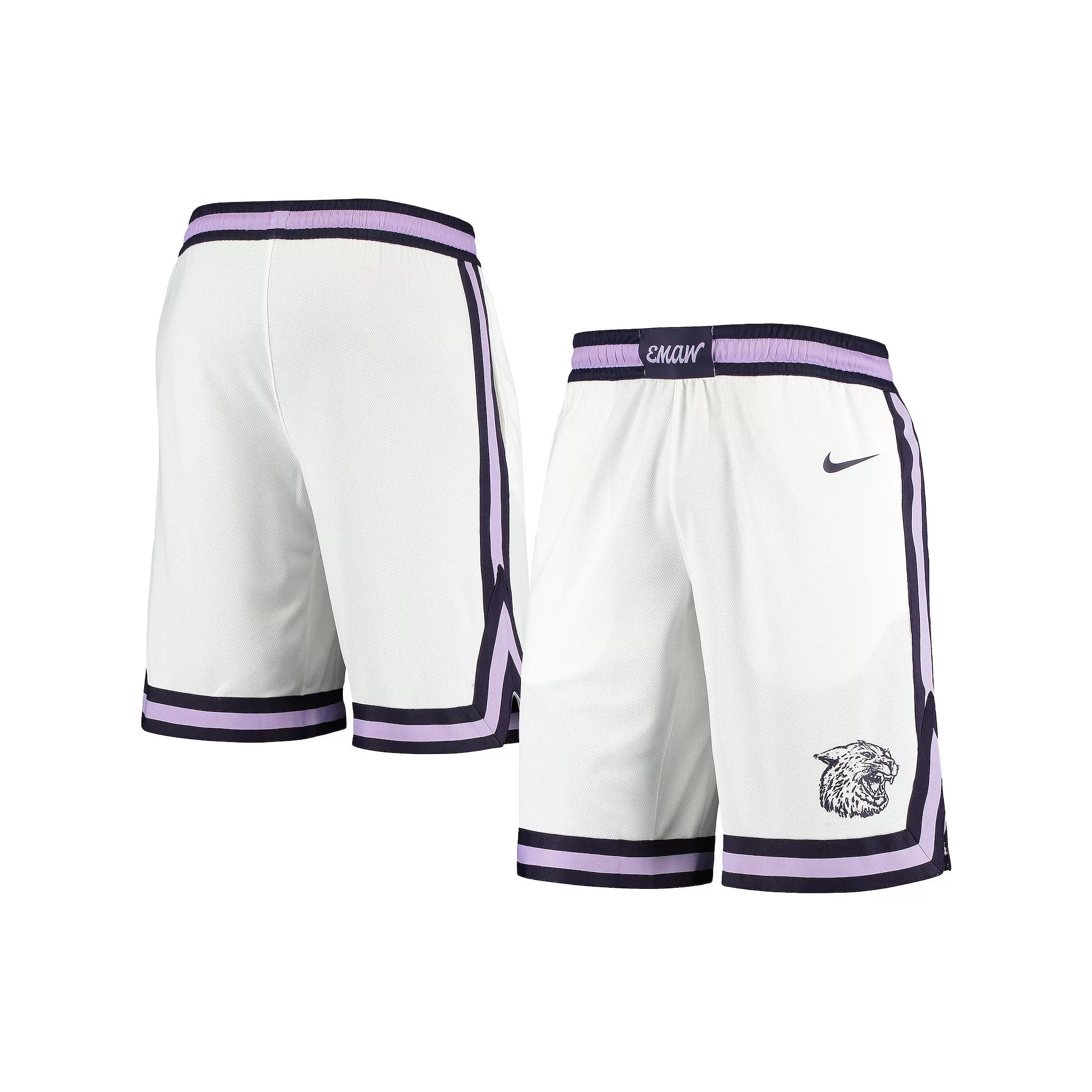 Men's Nike White Kansas State Wildcats Replica Basketball Shorts, Size: Large Product Image