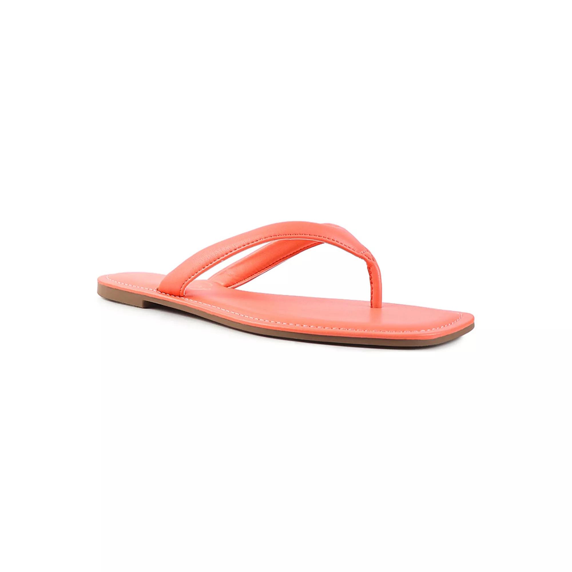 London Rag Women's Rera Square-Toe Thong Slide Sandals,  Product Image