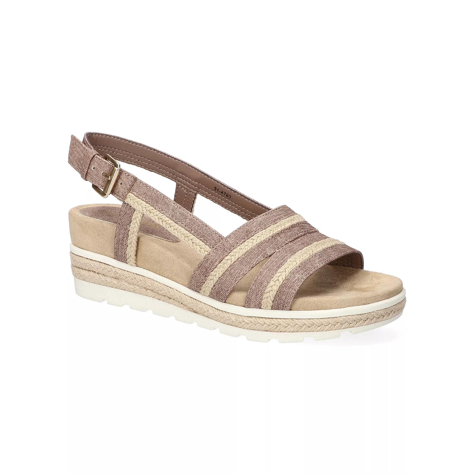Easy Street Mel Slingback Women's Wedge Sandals, Size: 9.5, Light Brown Product Image