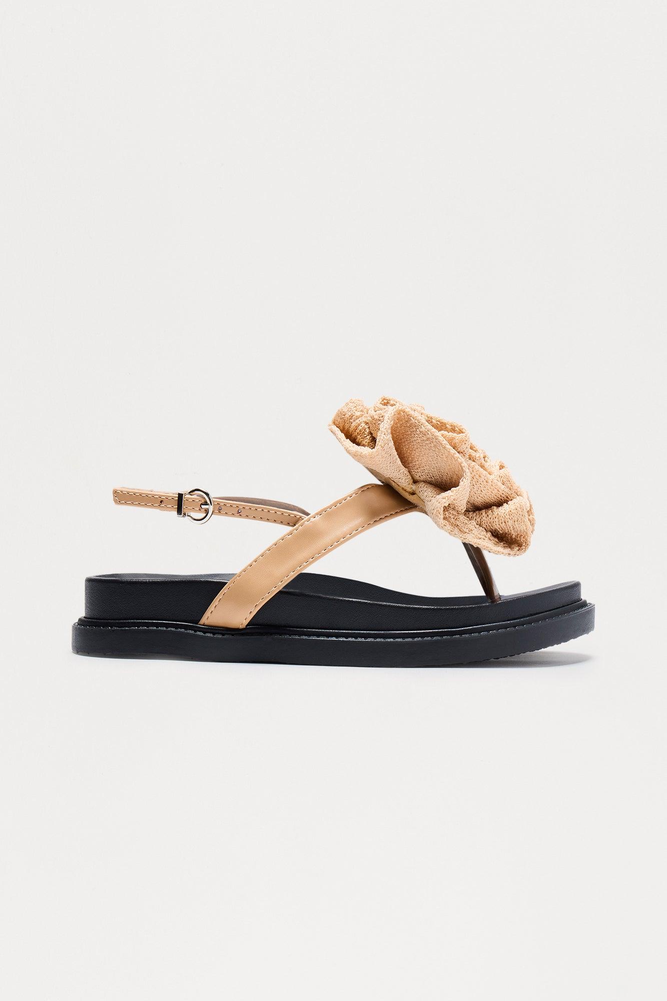 Naylor Flower Slingback Slides - Nude Product Image