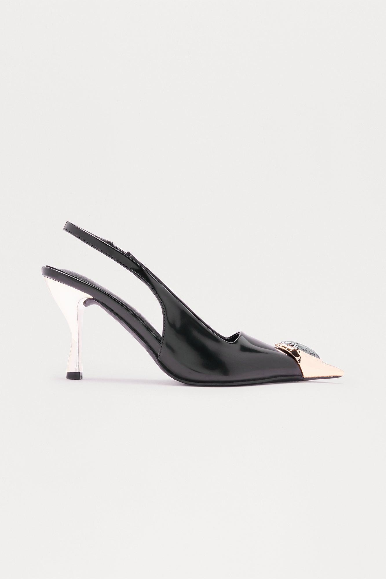 Royal Jewel Slingback Pumps - Black Female Product Image