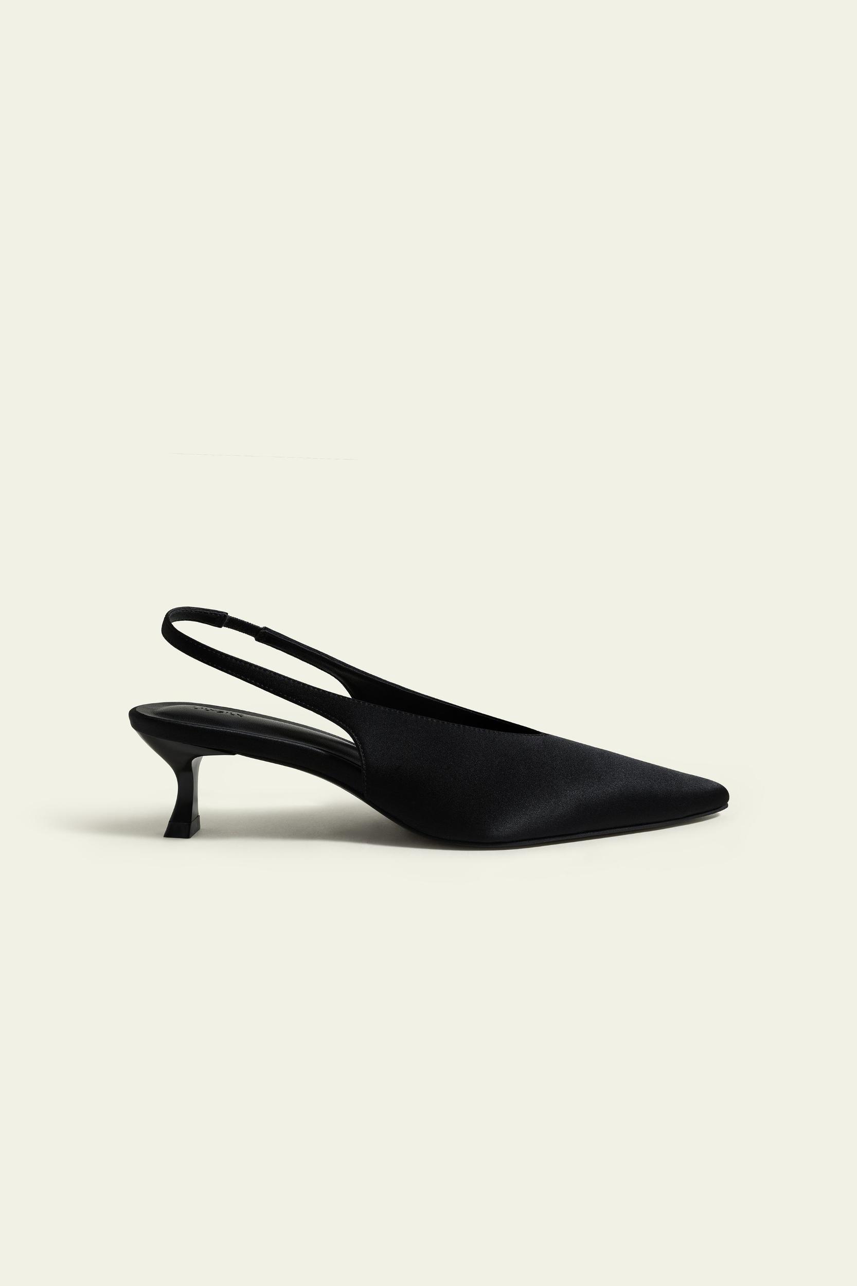 Silk charmeuse Pointed-Toe Slingback Heel Product Image