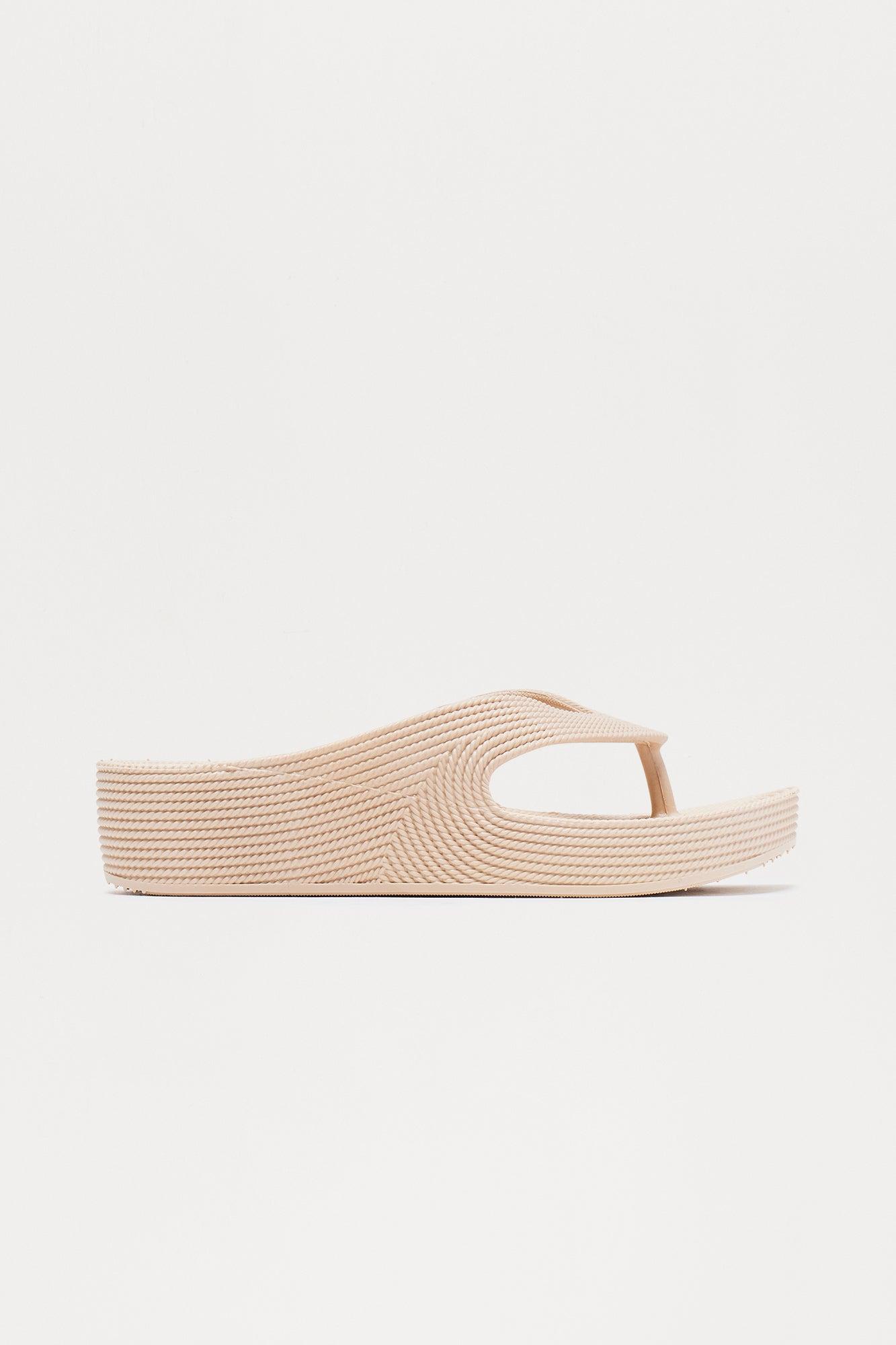 Lanes Platform Flip Flops - Peach Product Image