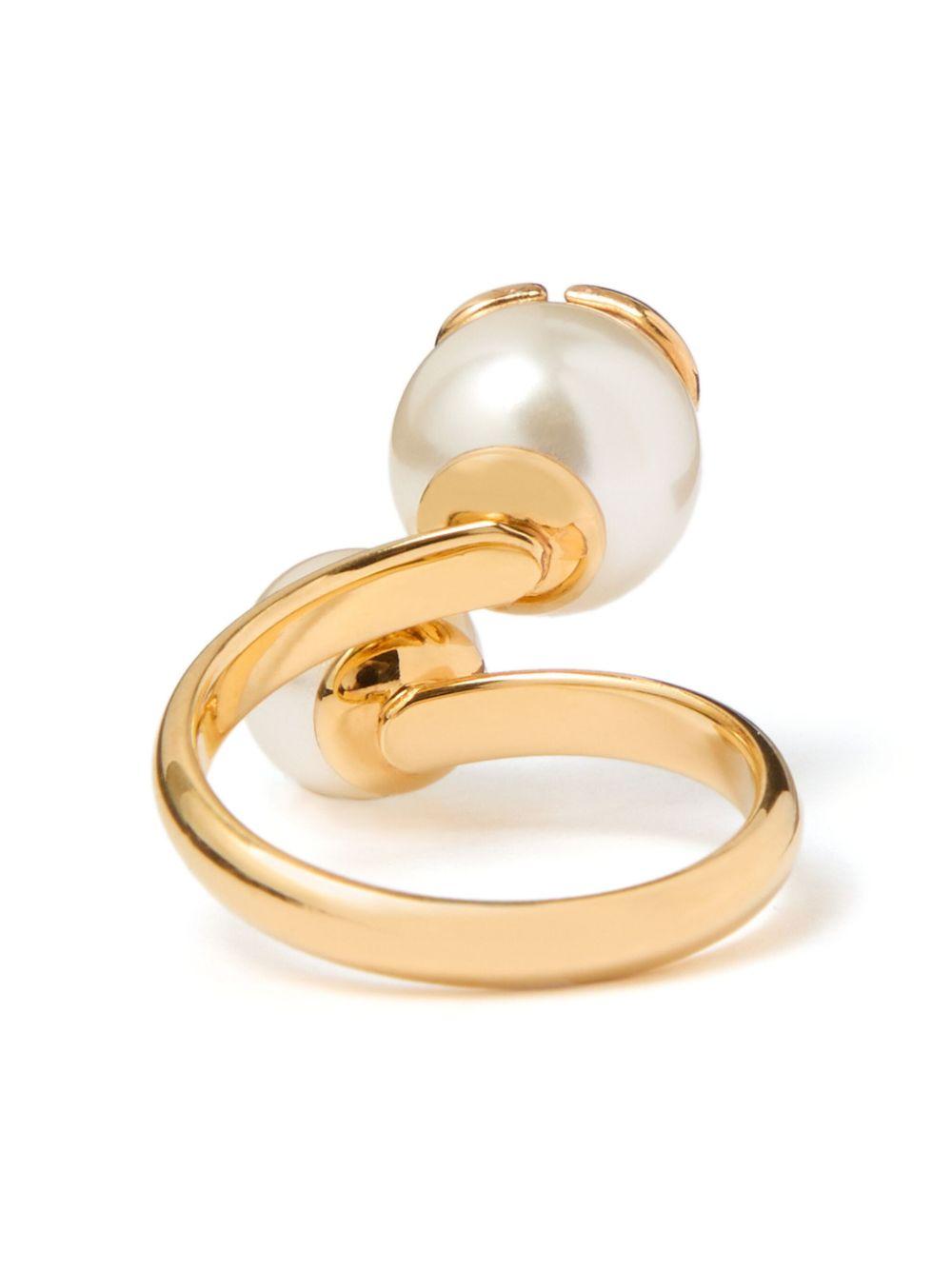 VLogo Signature faux-pearl ring Product Image