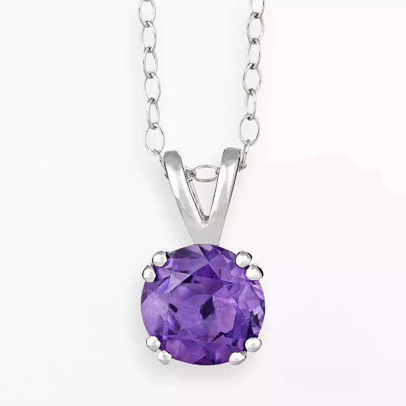 Celebration Gems Sterling Silver African Amethyst Pendant, Women's,  Product Image