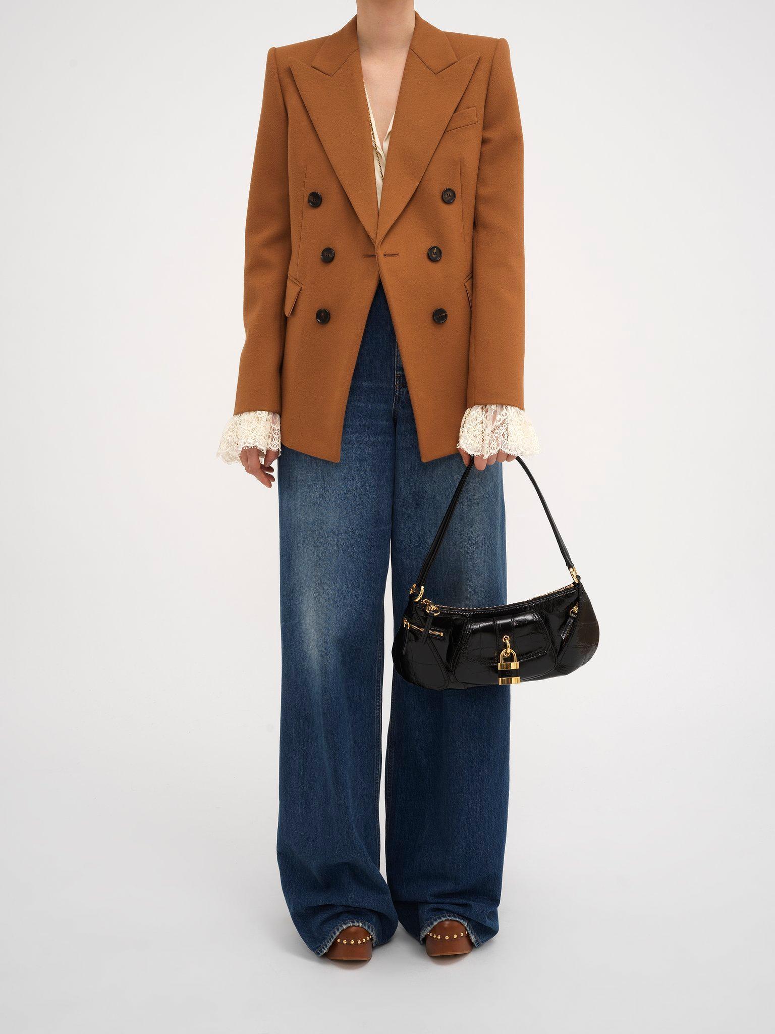 CHLOÉ The 99 Embellished Textured-leather Shoulder Bag In Black Product Image