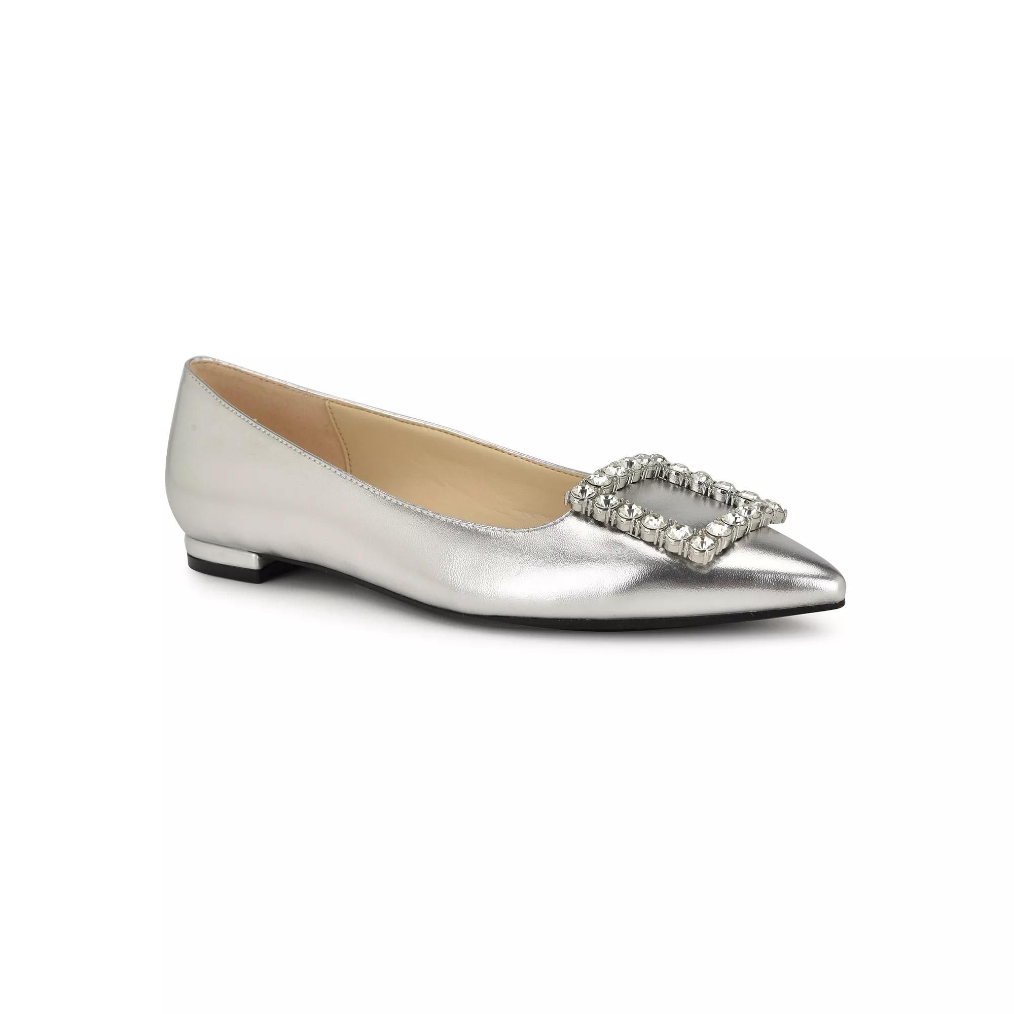 Nine West Jesikes Women's Slip-On Pointy Toe Dress Flats, Size: 8.5, Silver Product Image