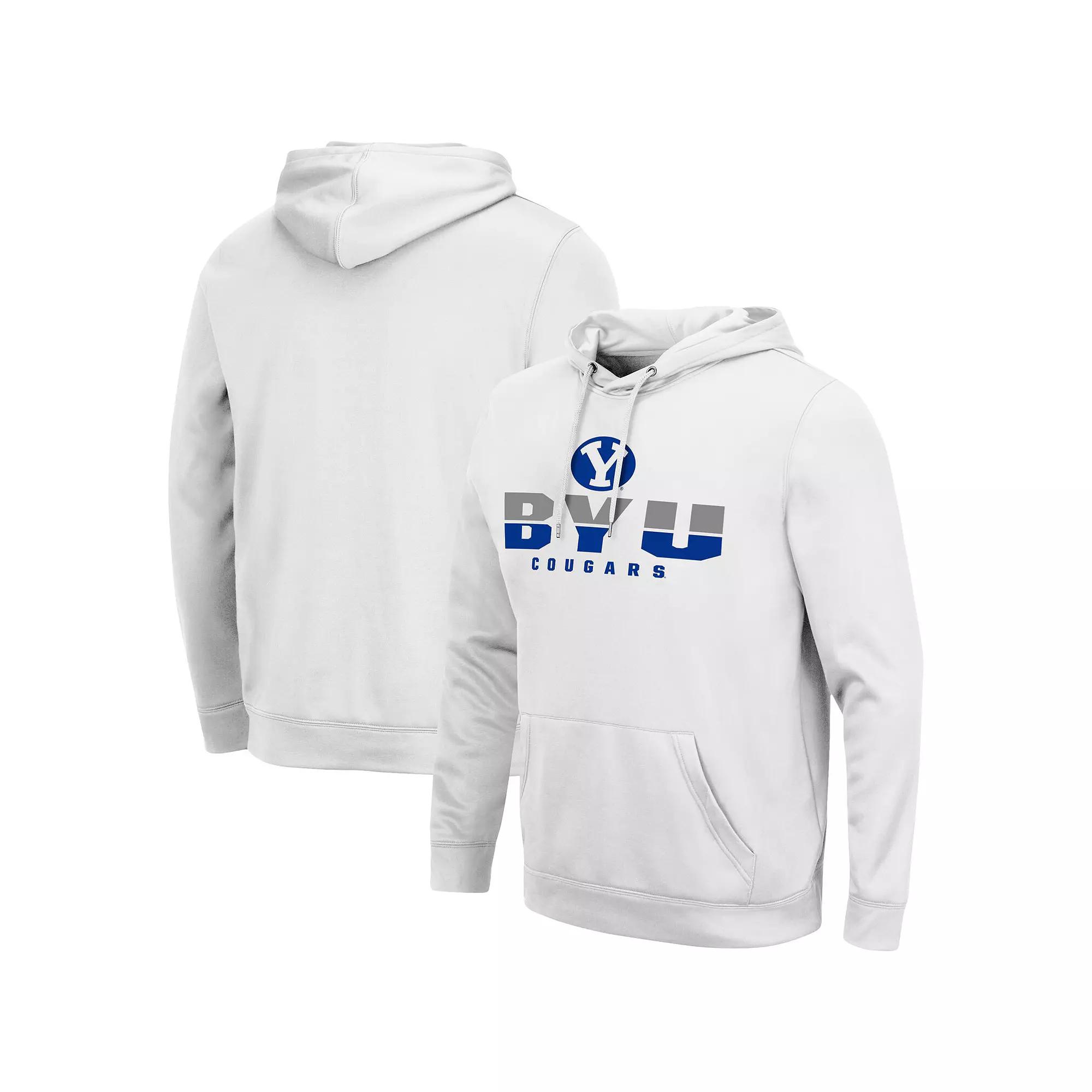 Men's Colosseum White BYU Cougars Lantern Pullover Hoodie,  Product Image