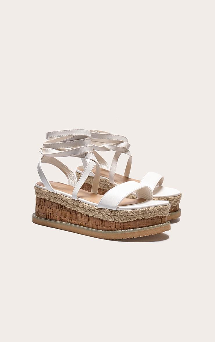 Niella White Espadrille Flatform Sandals Product Image