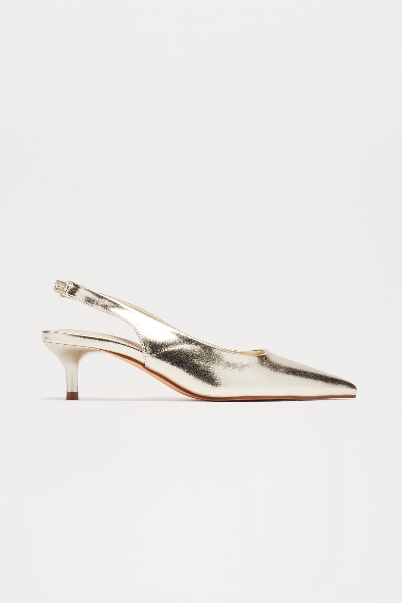 Holston Kitten Heel Pumps - Gold Product Image