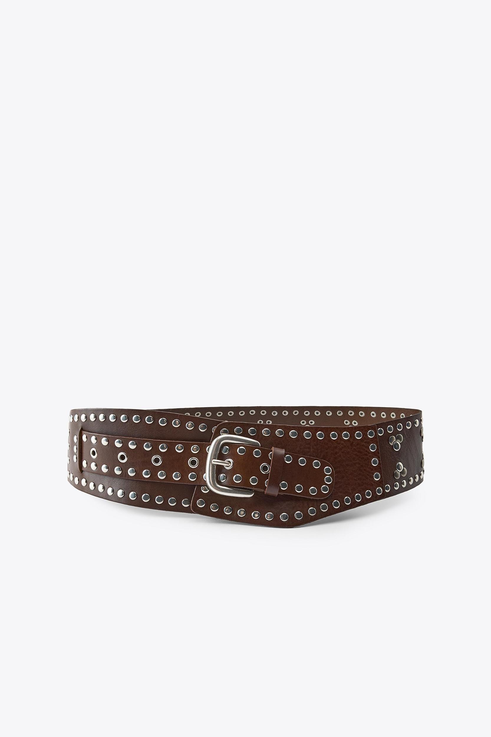 STUDDED LEATHER SASH BELT Product Image
