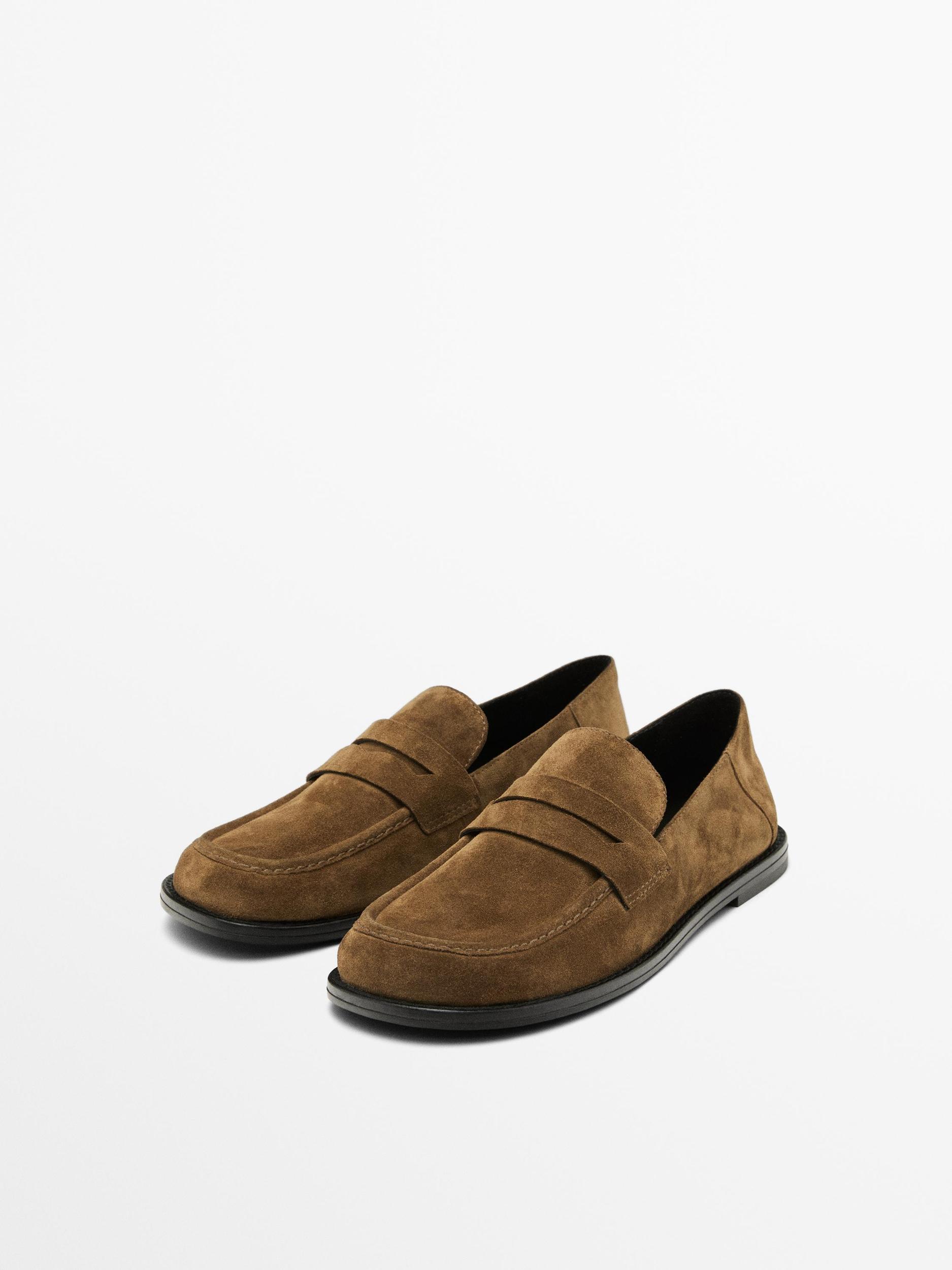 Split leather loafers Product Image