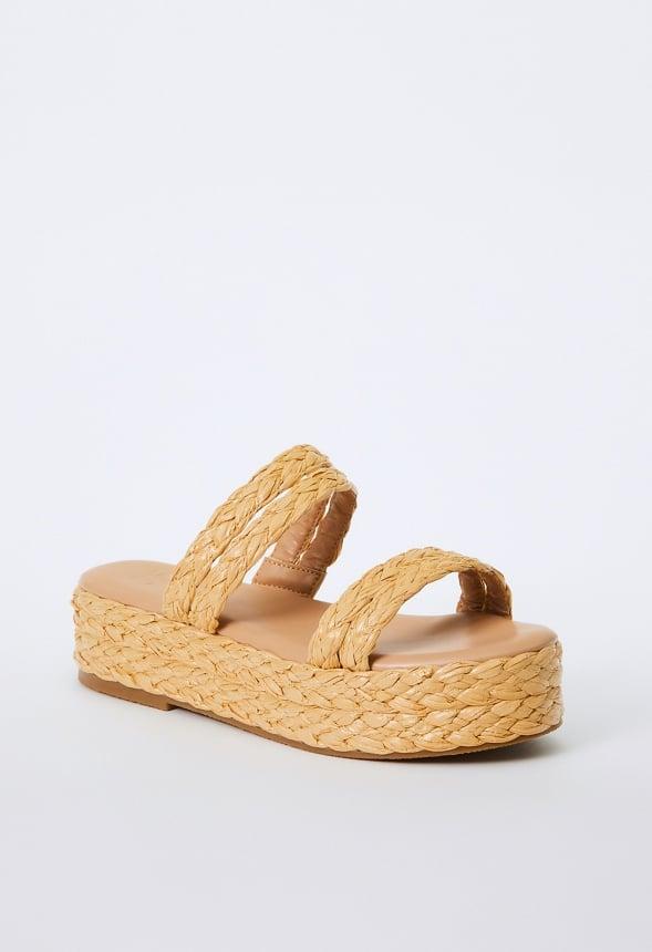 JustFab Margaux Platform Loafer Pump Womens Black/ White Size 8.5 Product Image