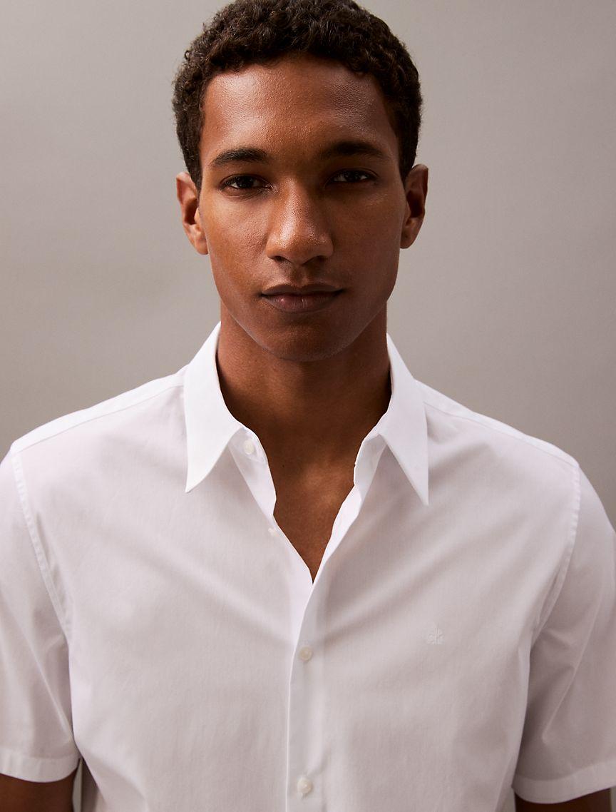 Cotton Stretch Slim Button-Down Shirt Product Image