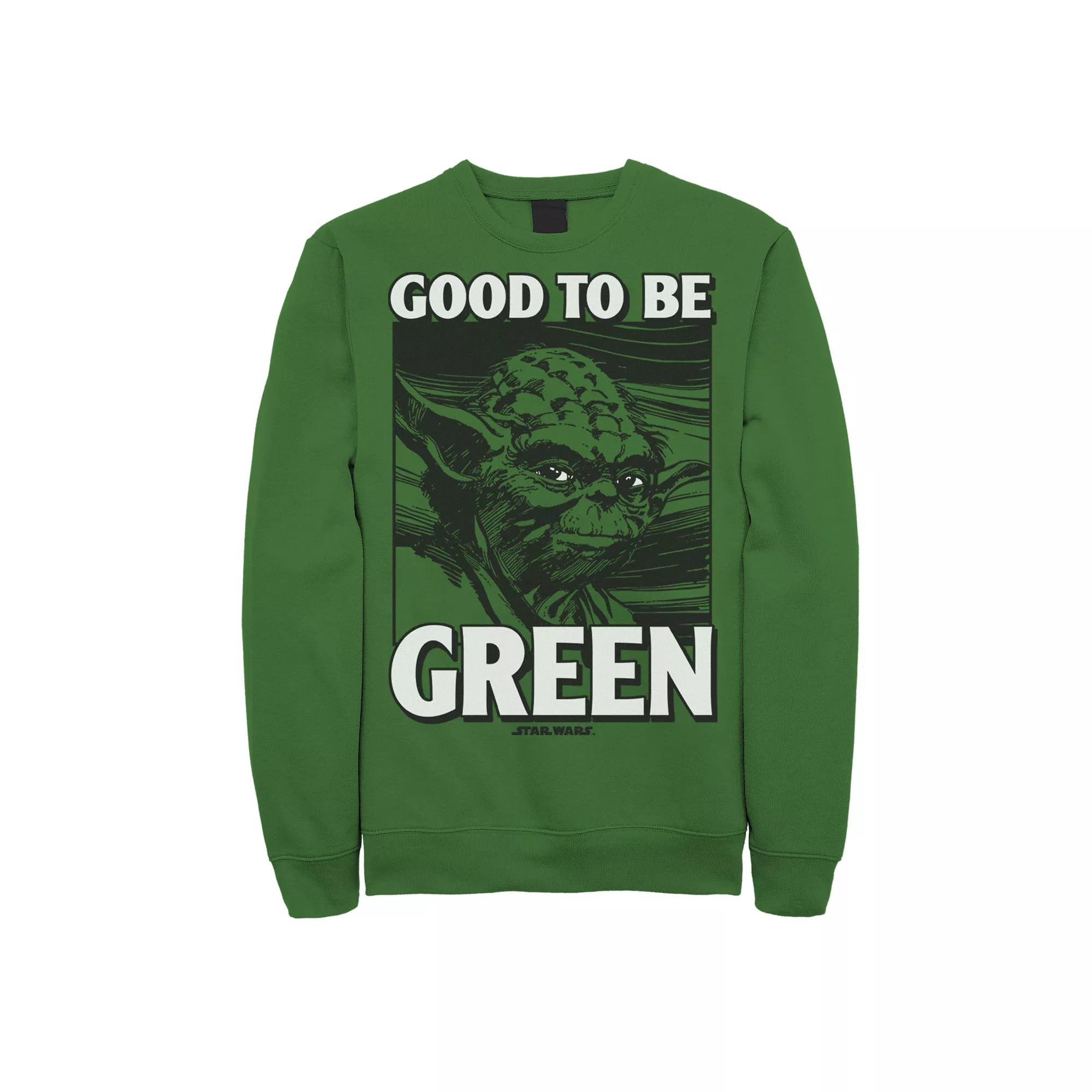 Men's Star Wars Yoda Good To Be Green St. Patrick Sweatshirt, Size: 3XL, Kelly Product Image