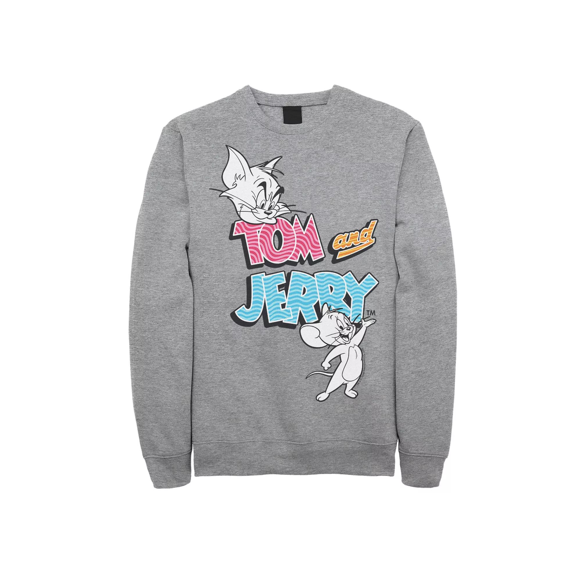 Men's Tom And Jerry Patterned Logo Stamp Portrait Sweatshirt,  Product Image