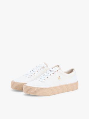 Mixed-Texture Canvas Platform Sneaker Product Image