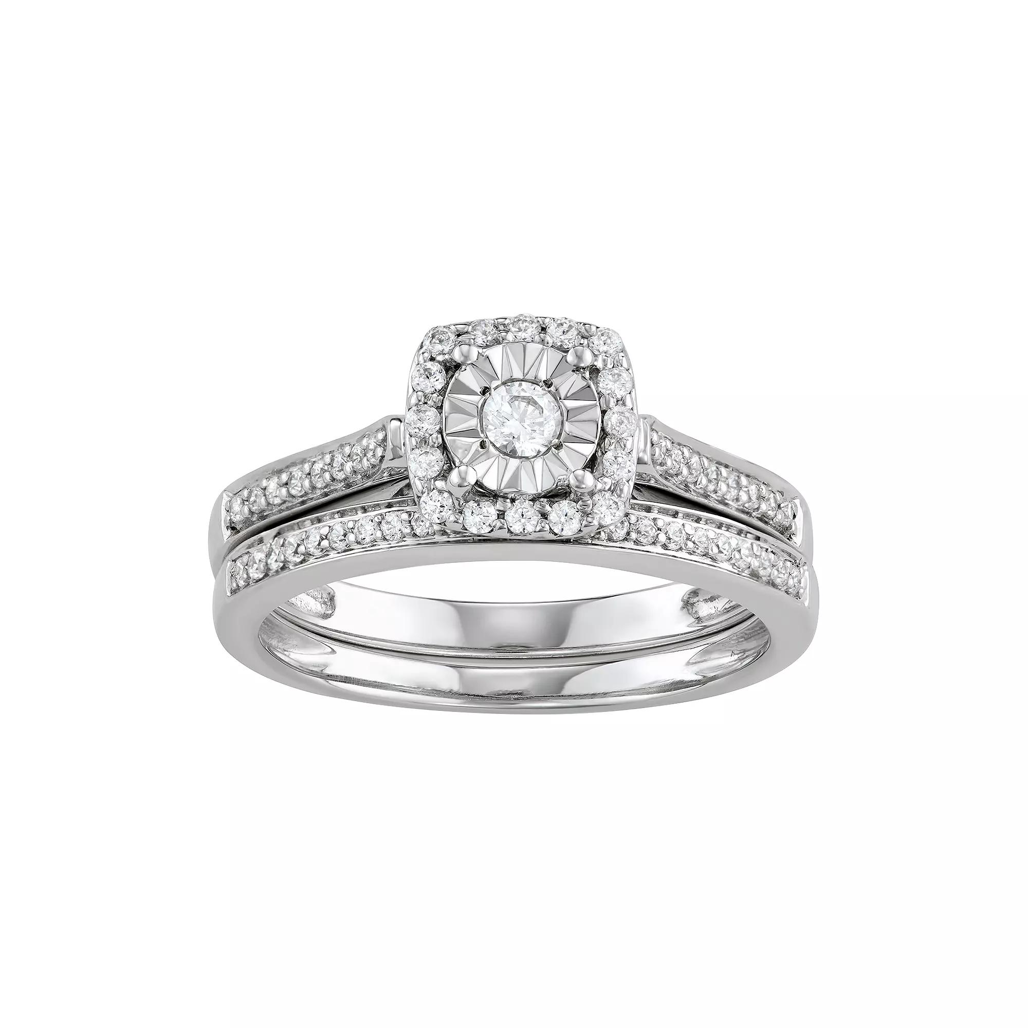 10k White Gold 3/8 Carat T.W. Diamond Engagement Ring, Women's, Size: 6, 10k Whgold Product Image