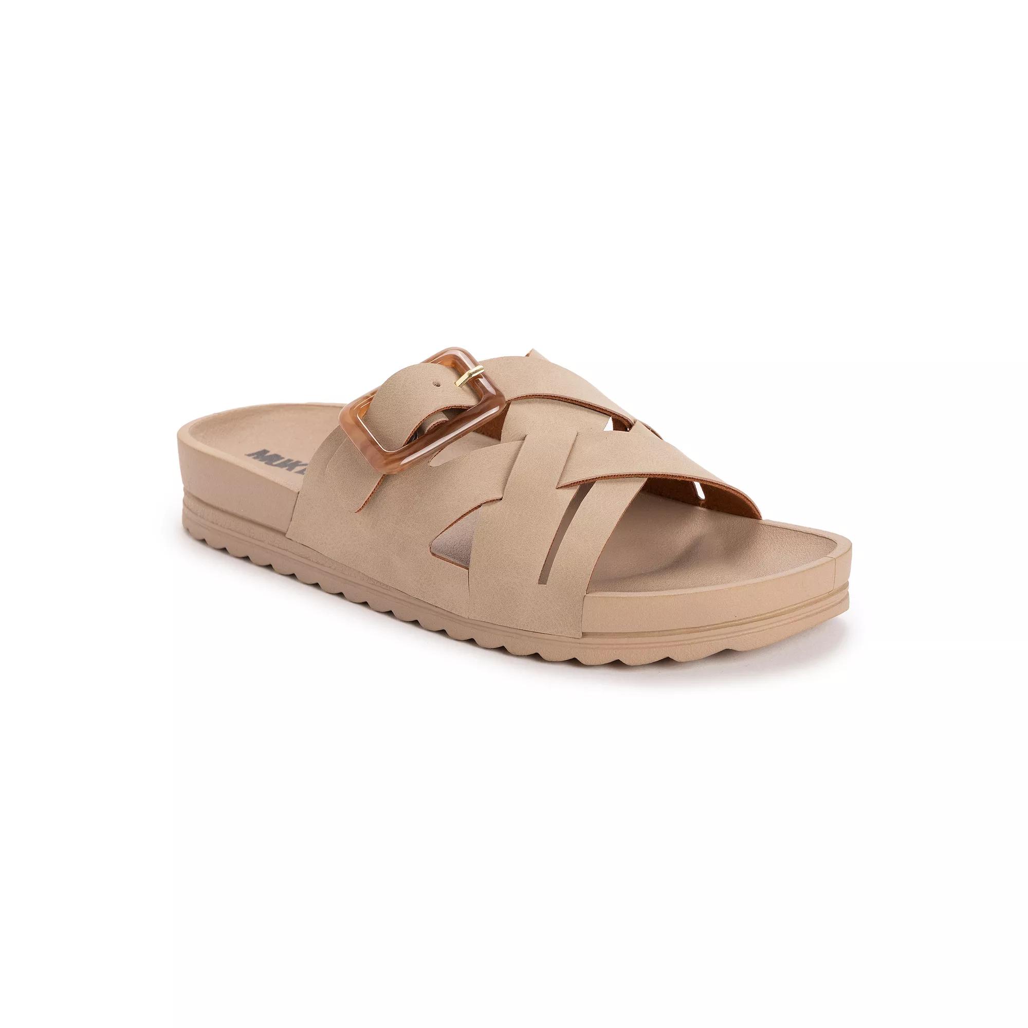 MUK LUKS Grand Shayna Womens Slide Sandals Grey Product Image