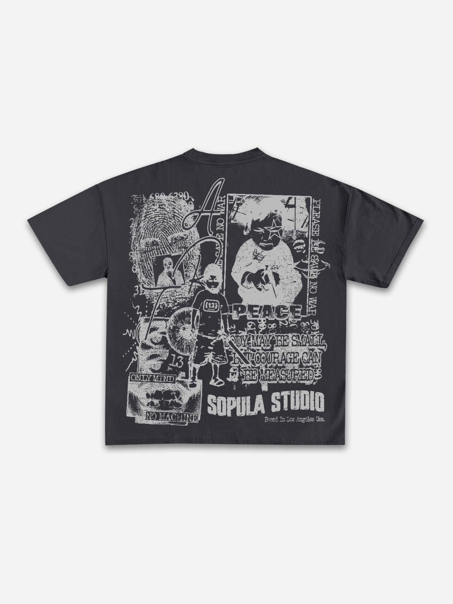 Peace Courage Can Be Measured Graphic Cotton T-shirt Product Image