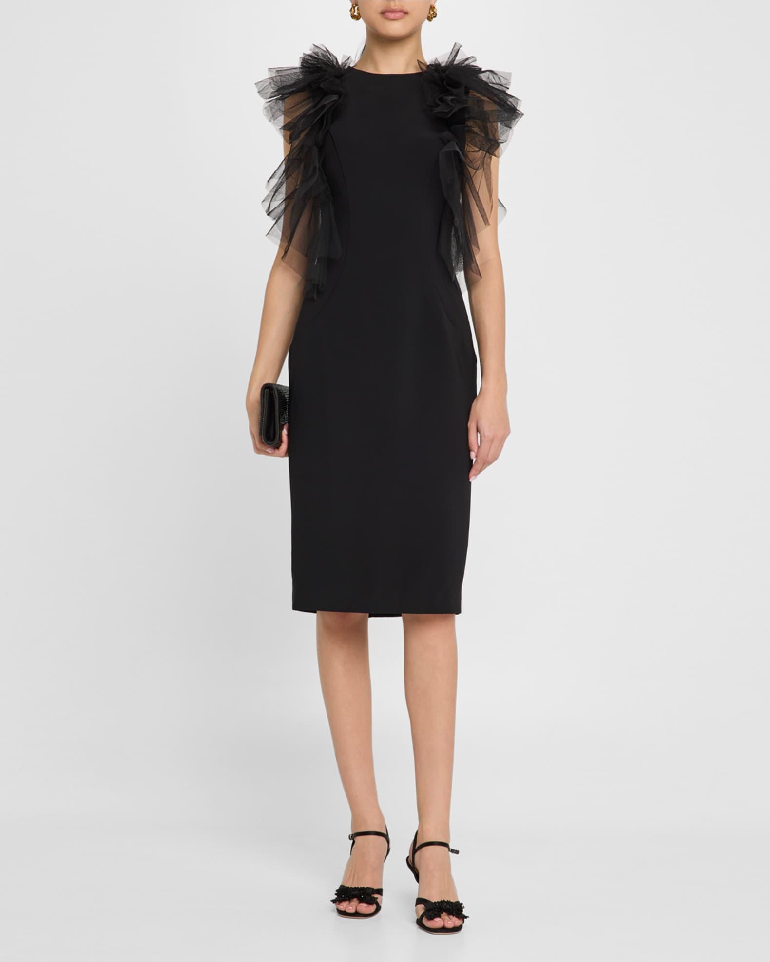 Ruffled Knee-Length Sheath Dress Product Image