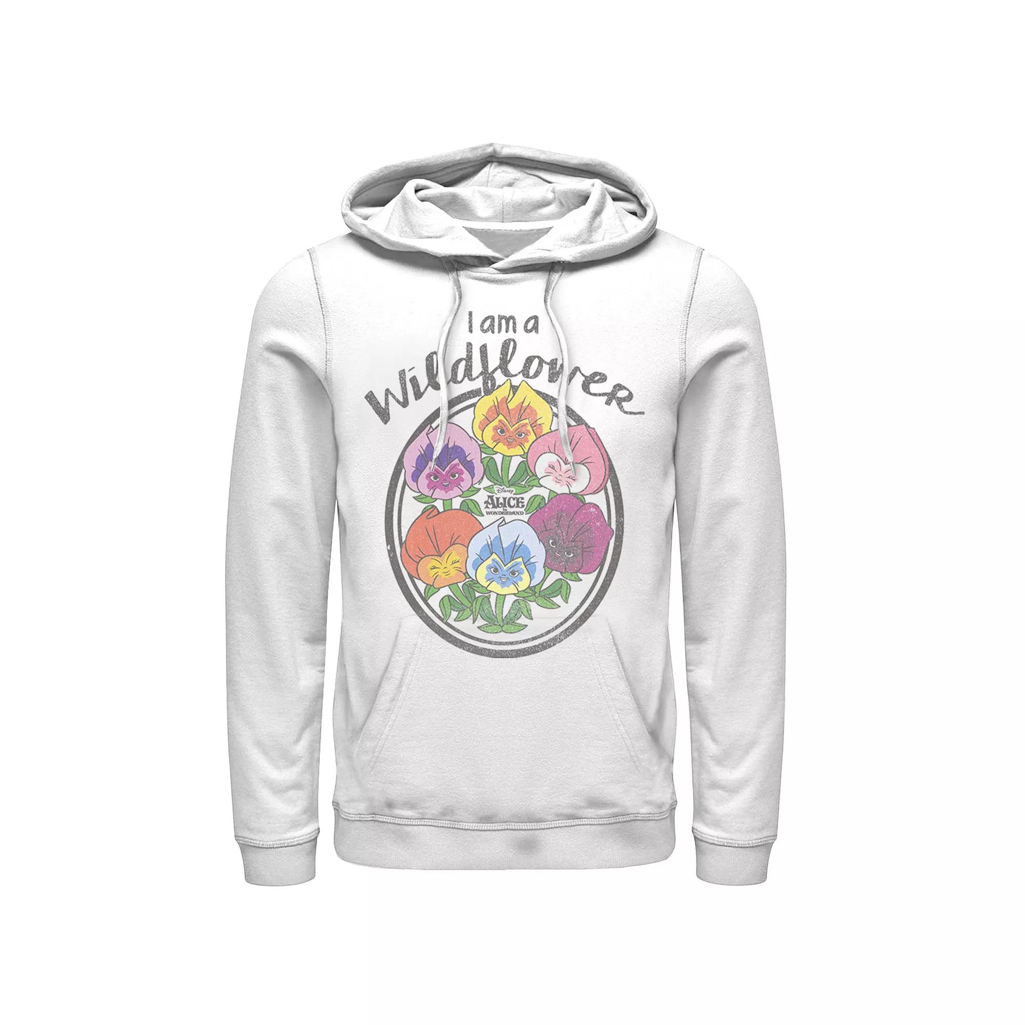 Disney's Alice In Wonderland Men's Wildflower Hoodie, Size: Large, White Product Image