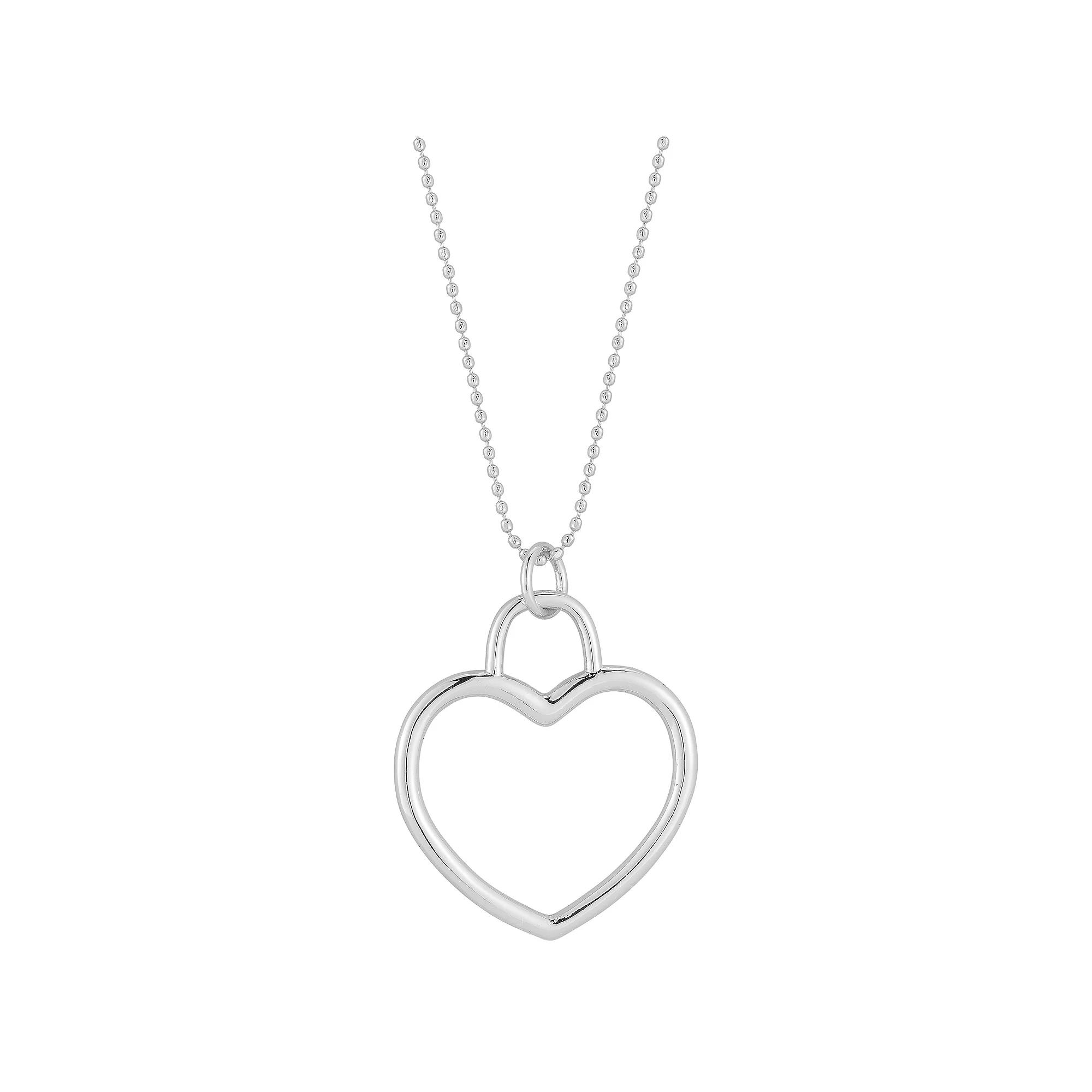 WINX 18k Gold Plated Open Heart Necklace, Women's, Size: 17-19" ADJ, Silver Tone Product Image