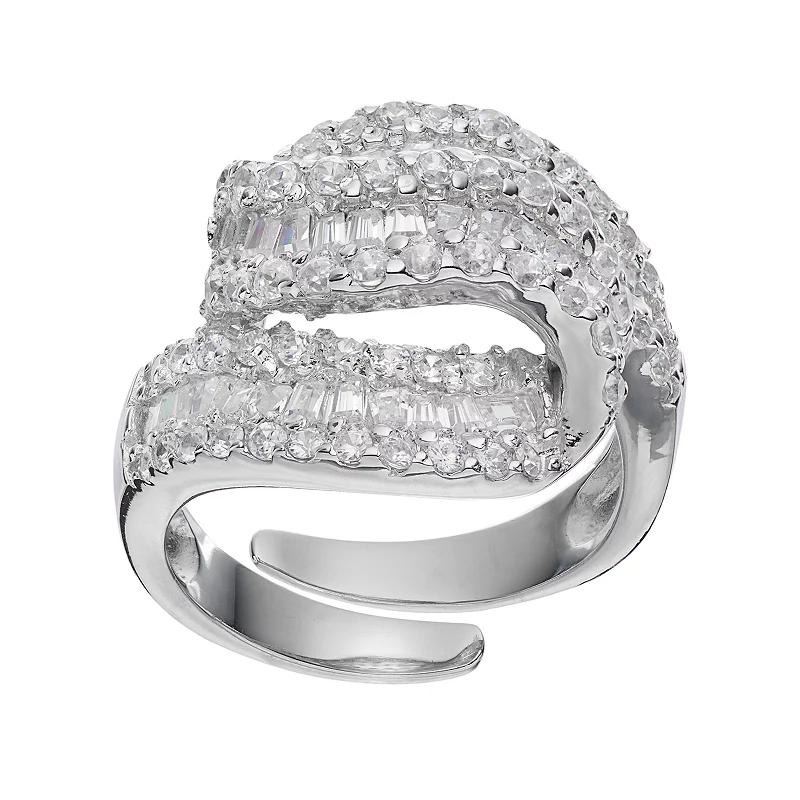 Sophie Miller Sterling Silver Cubic Zirconia Twist Ring, Women's, Size: 6, White Product Image