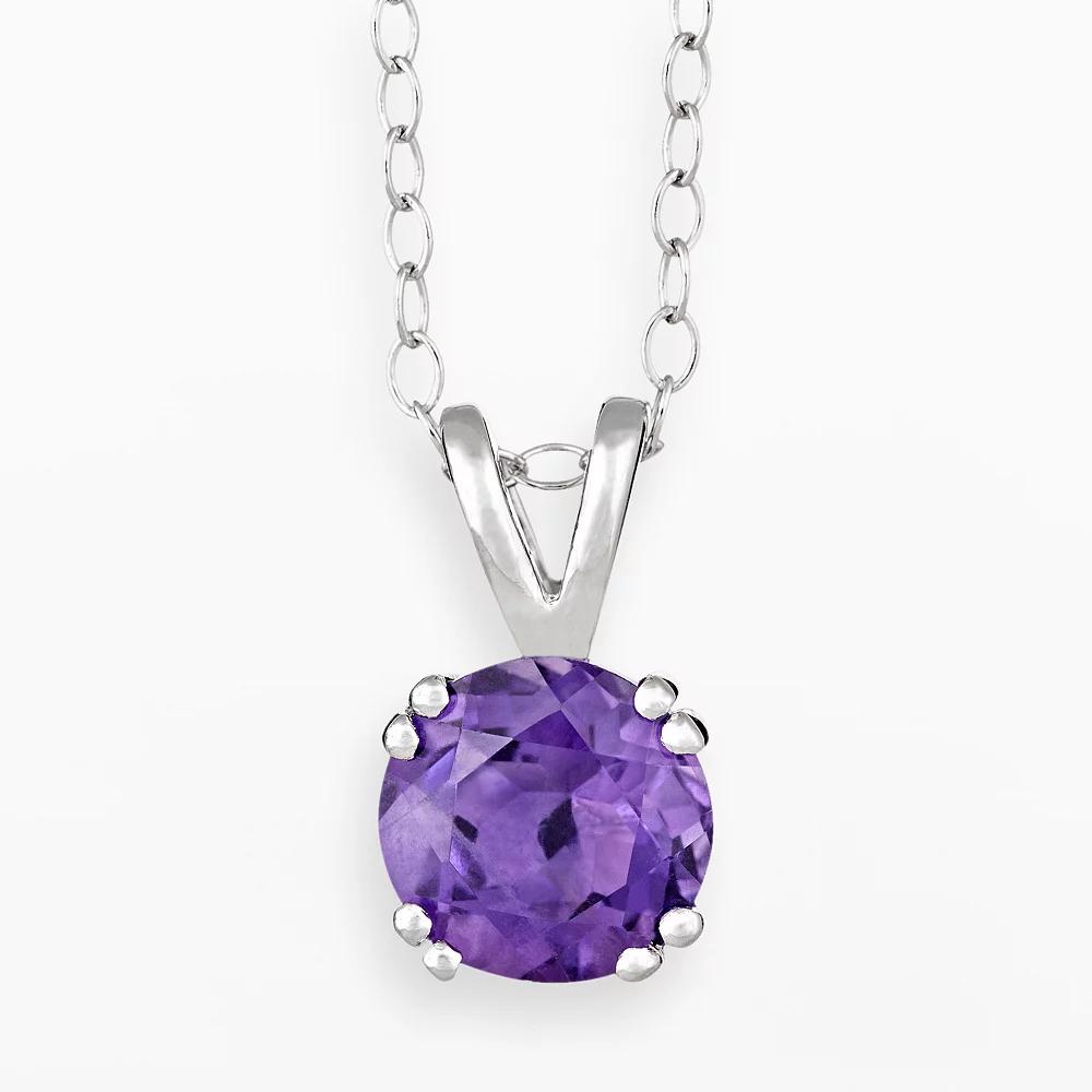 Celebration Gems Sterling Silver African Amethyst Pendant, Women's,  Product Image