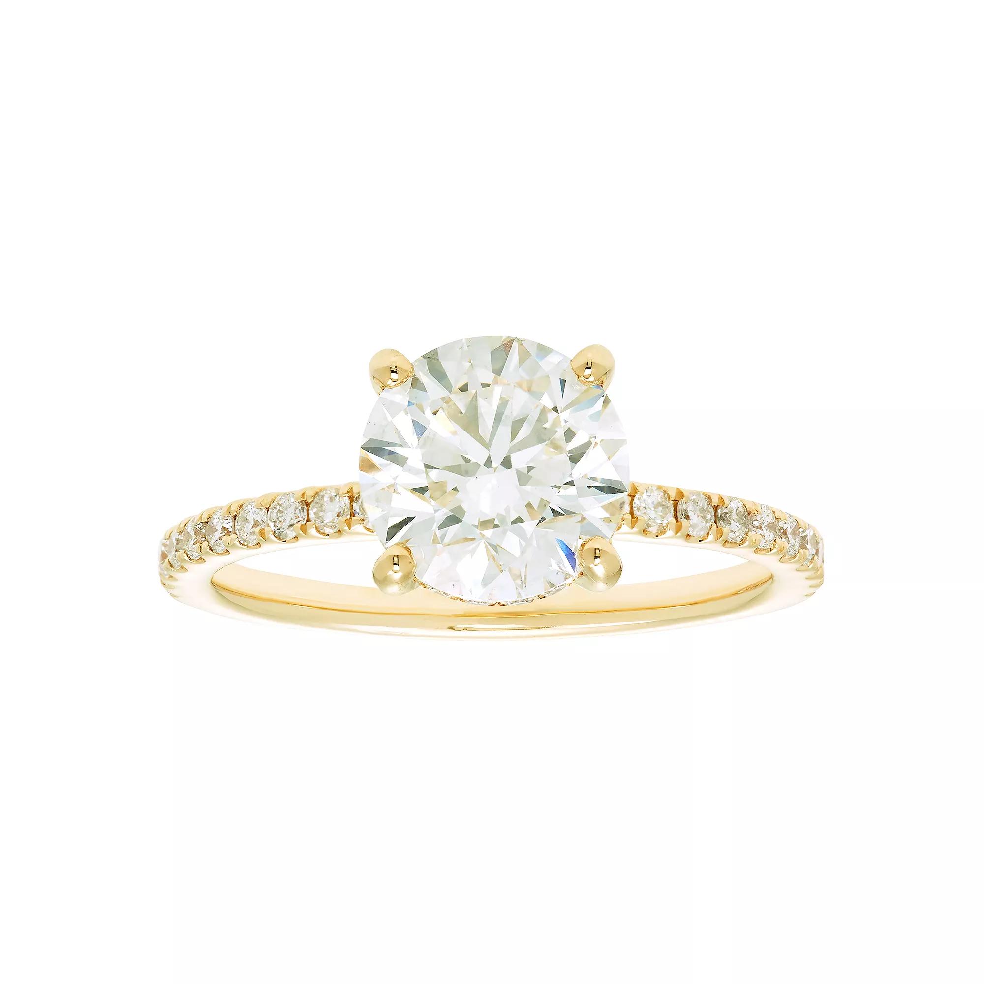 Evergreen Diamonds 14k White Gold 2 3/8 Carat T.W. IGL Certified Round Lab-Grown Diamond Hidden Halo Ring, Women's,  Product Image