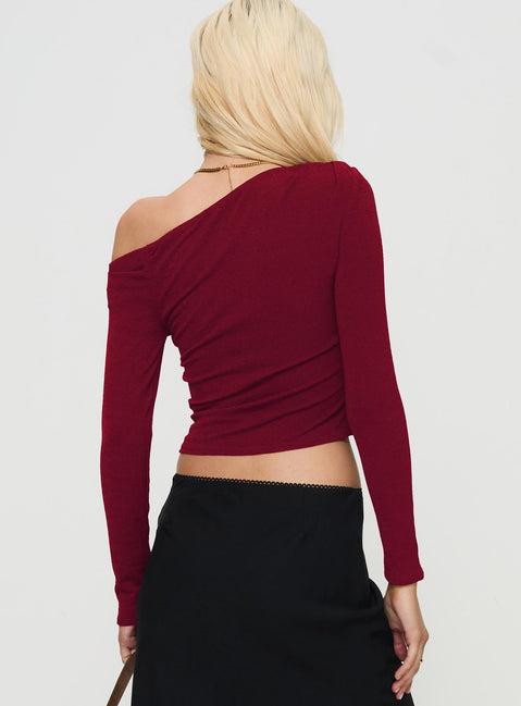 Malian Long Sleeve Top Burgundy Product Image