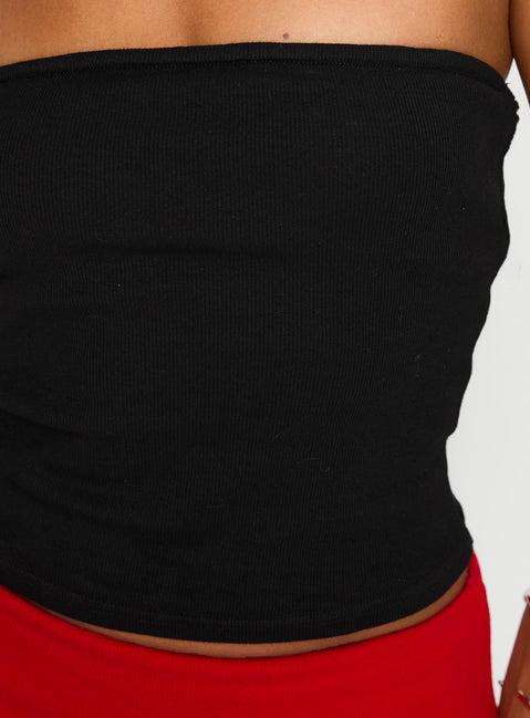 Baseline Strapless Rib Top Black Product Image