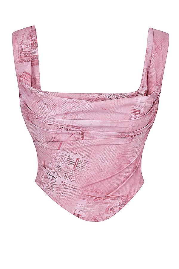 Una  pink print corset - sale Product Image