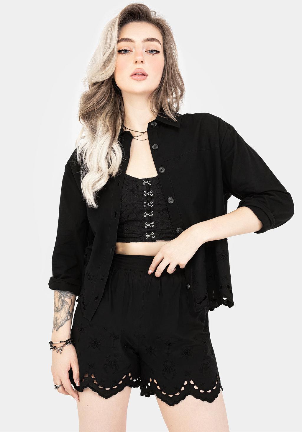 Synthweb Cotton Broderie Hem Shorts Product Image