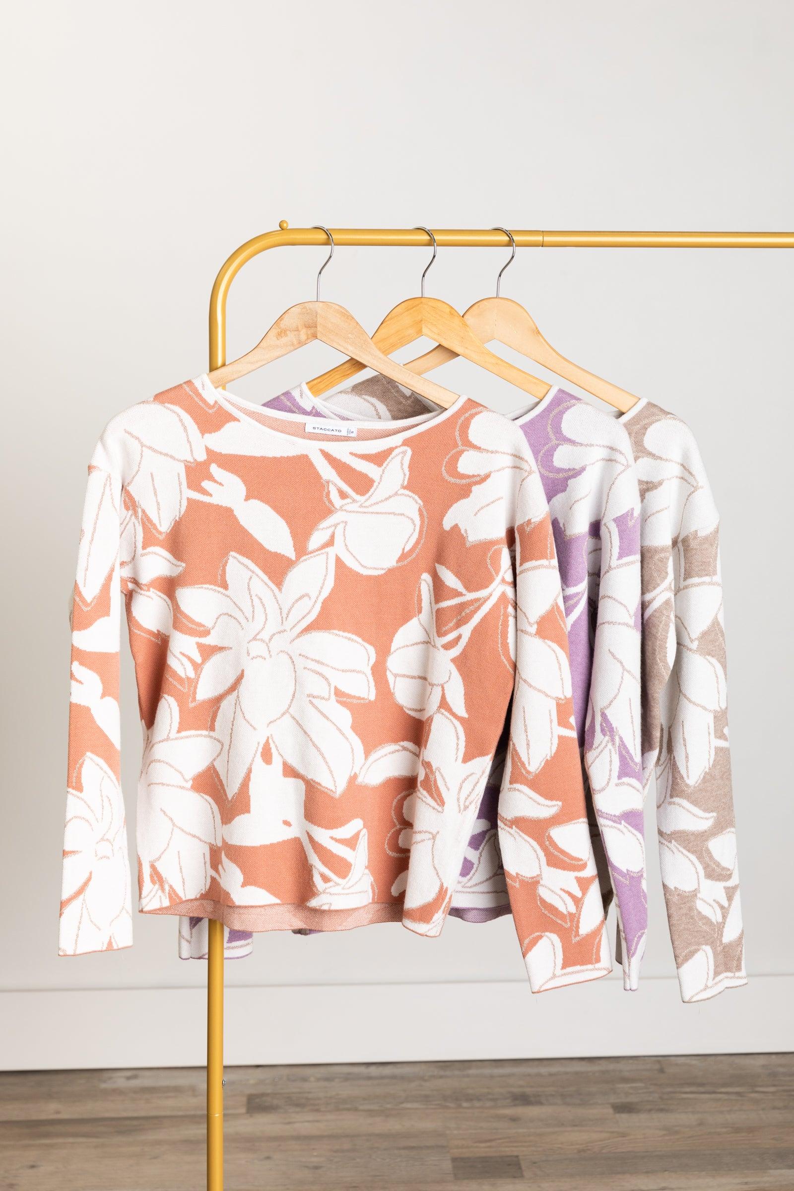Floral Pullover Knit Sweater Top Product Image