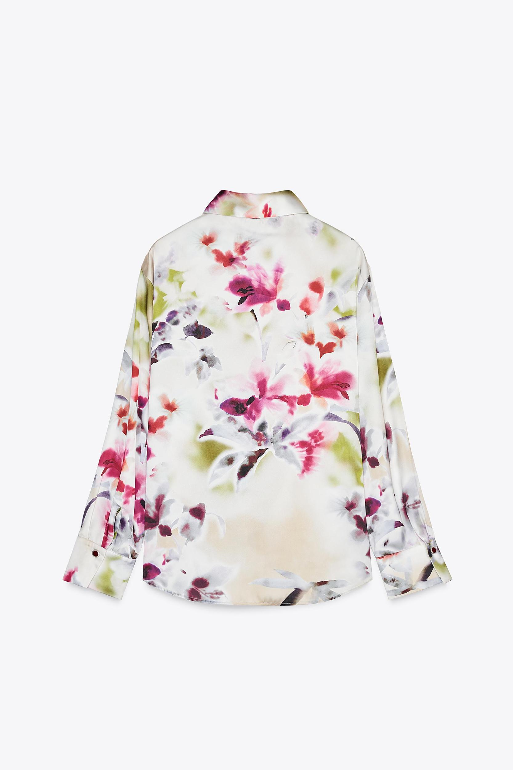 FLORAL PRINT SATIN SHIRT Product Image
