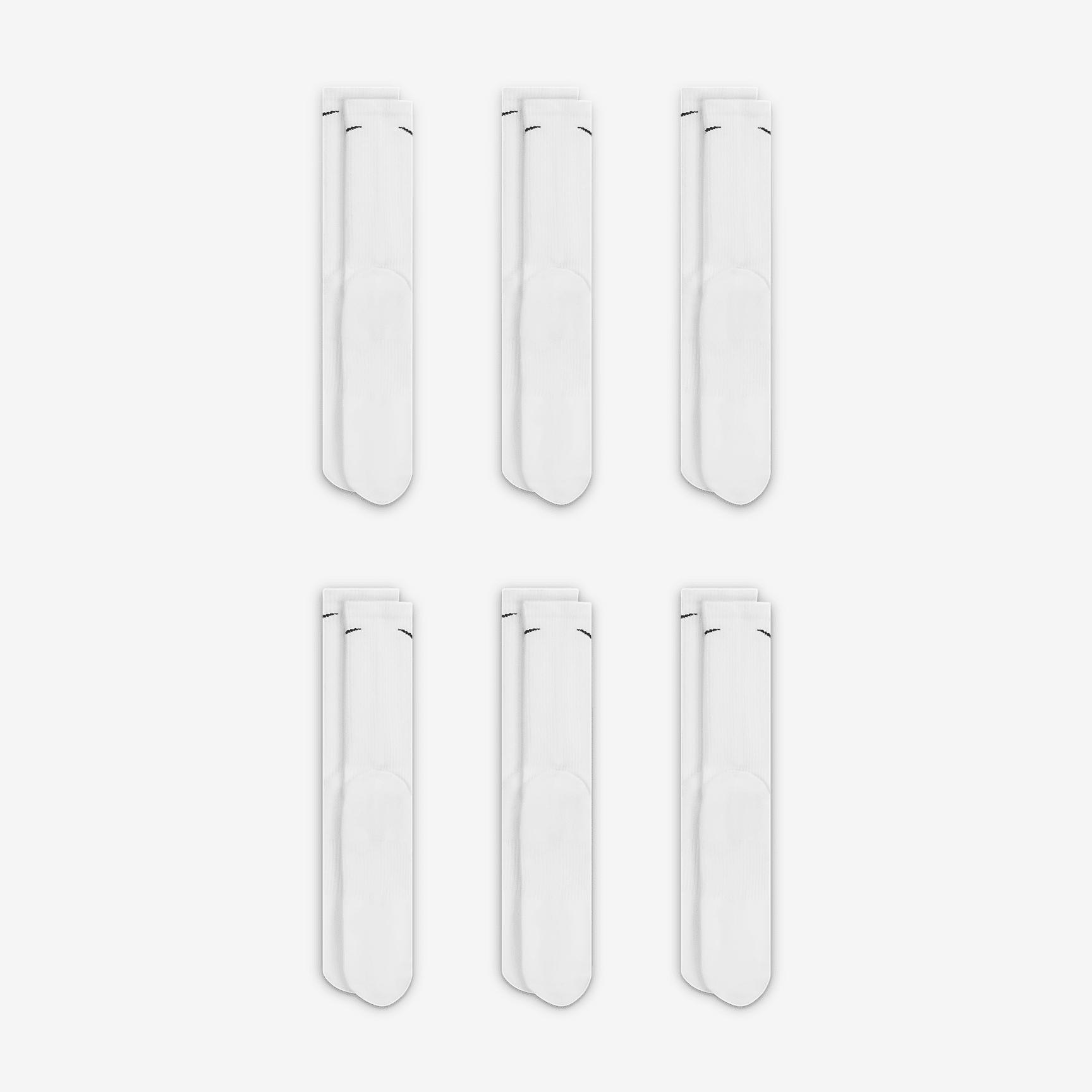 Nike Mens Everyday Plus Cushioned Training Crew Socks (6 Pairs) | SX6897-100 Product Image