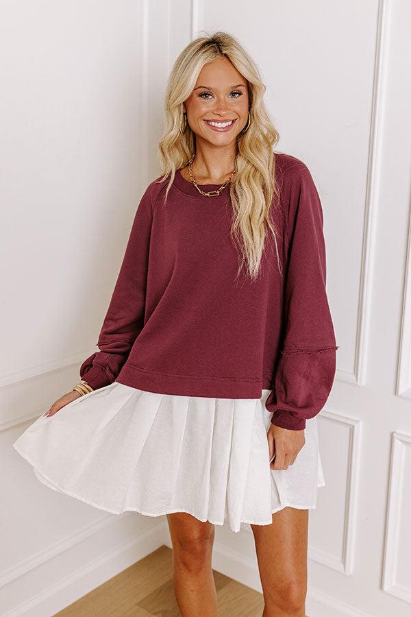 Cool Breeze Mini Dress in Mulled Wine Product Image